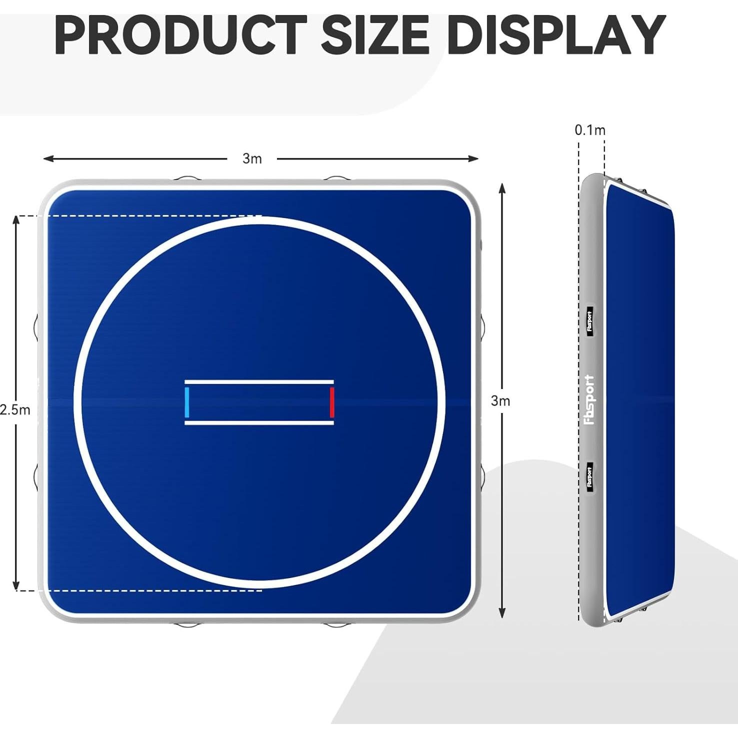 Esteras Inflables de Lucha FBSPORT 3m x 1.5m PVC Antideslizante