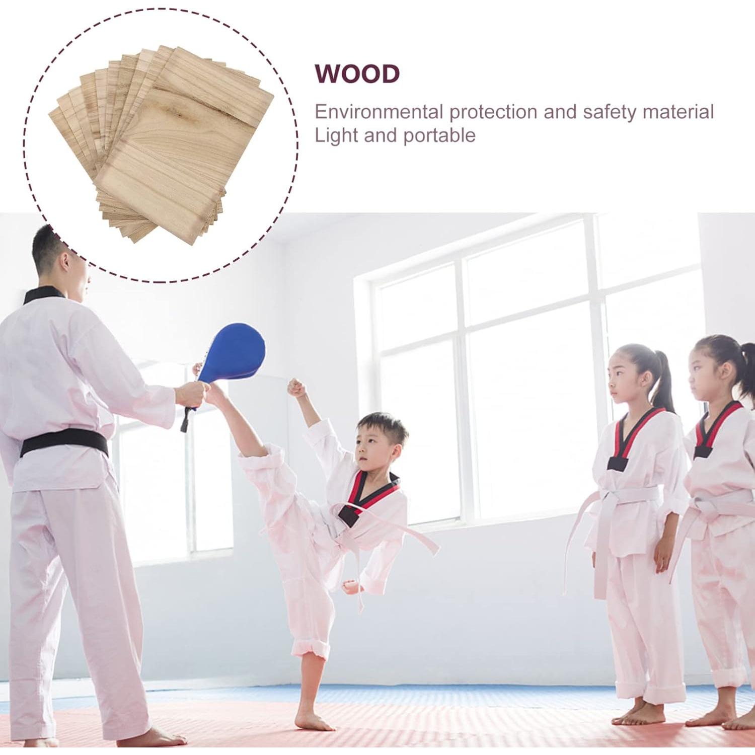 10 Tableros de Rompimiento de Madera Veemoon 30x20cm Taekwondo