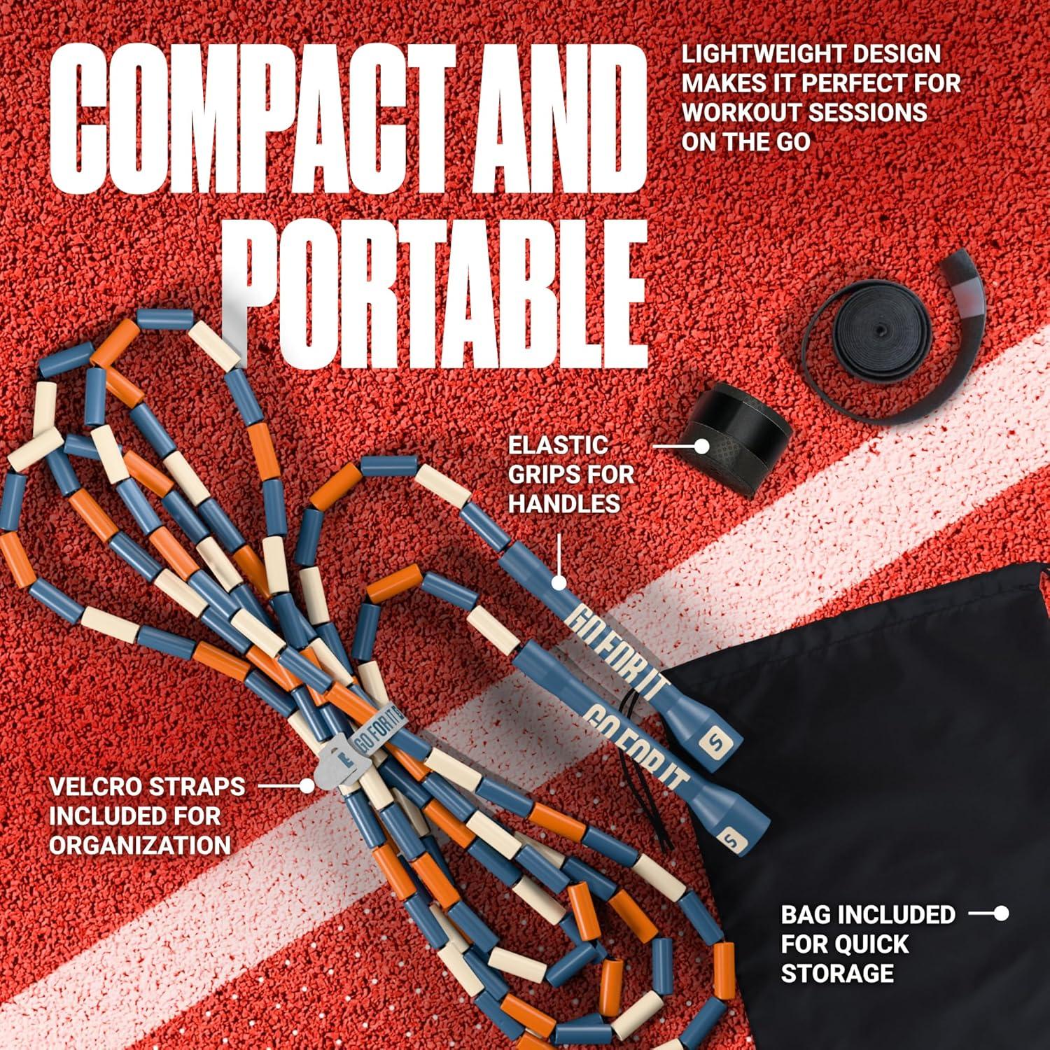 Cuerda de Salto Beaded Sportbit 3.25m Ajustable para Fitness