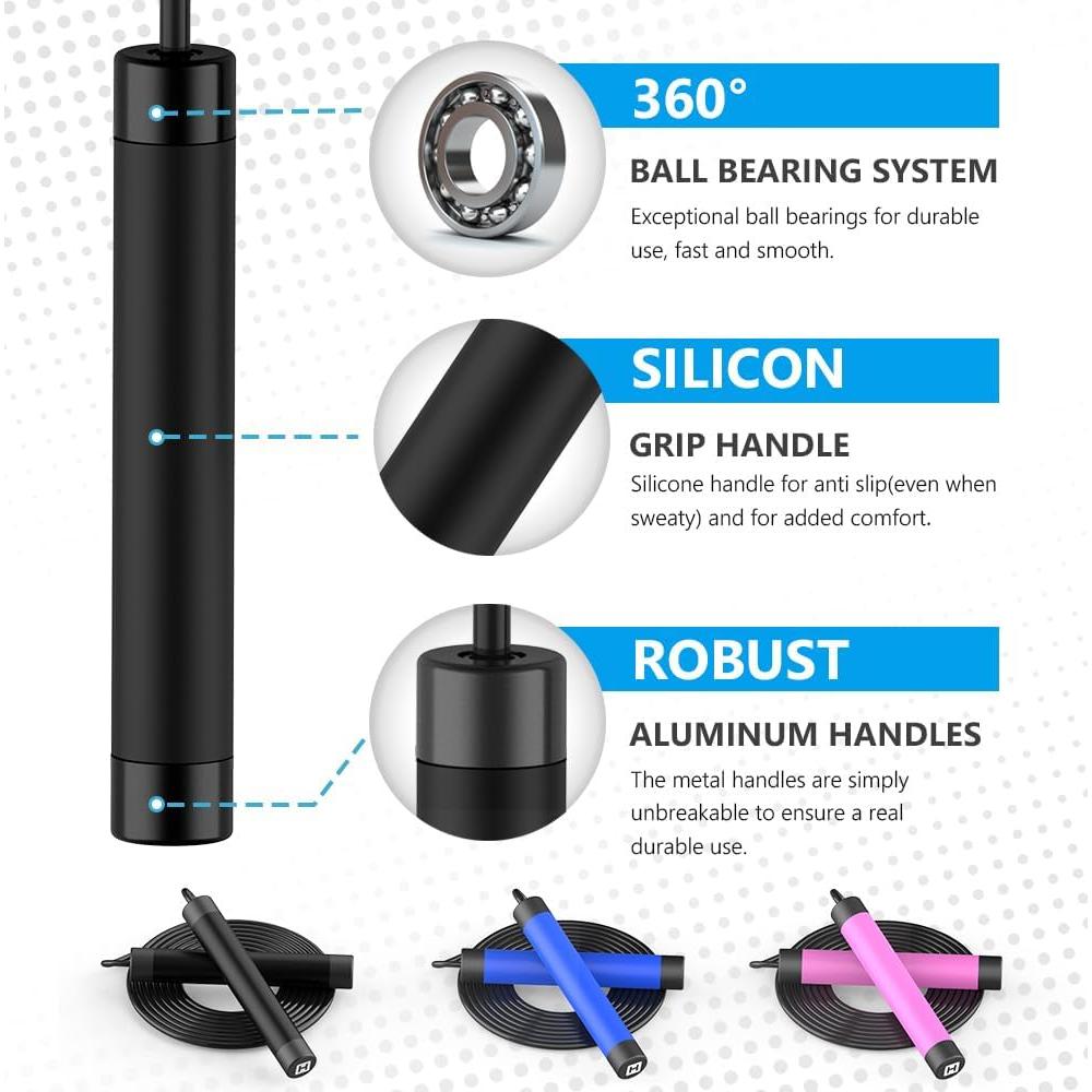 Cuerda de Salto con Peso H HANDIO 3.05m Ajustable para Boxeo