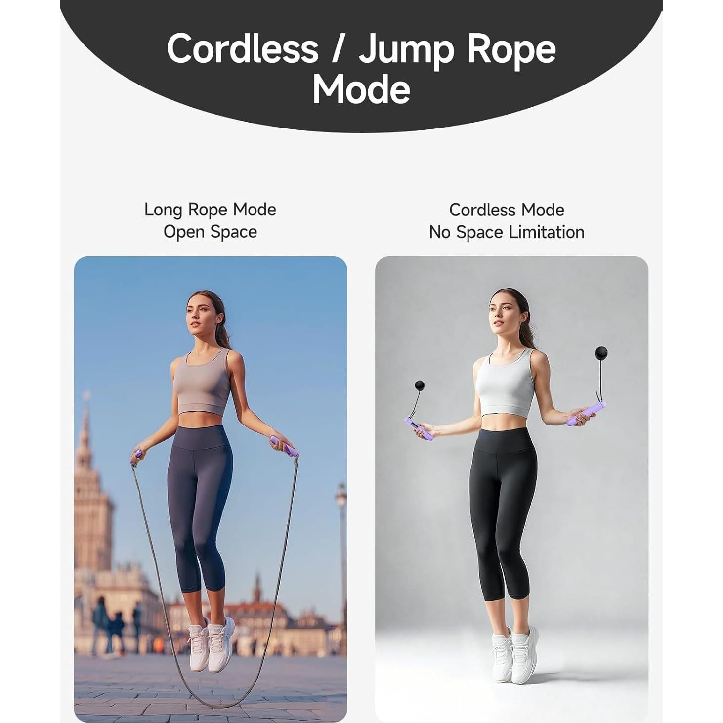 Cuerda para Saltar ACHDOFITS 2 en 1 Ajustable con Contador LED