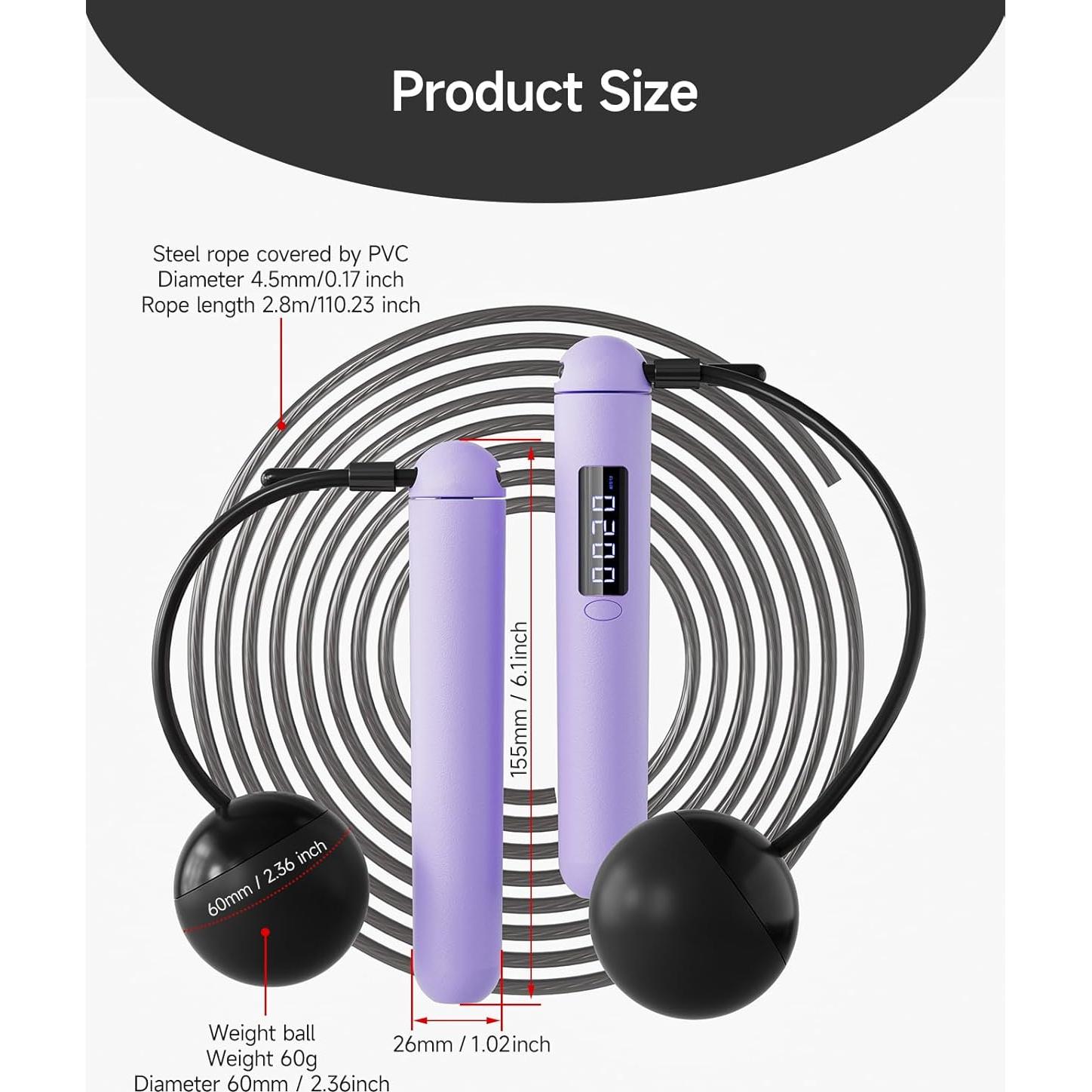 Cuerda para Saltar ACHDOFITS 2 en 1 Ajustable con Contador LED