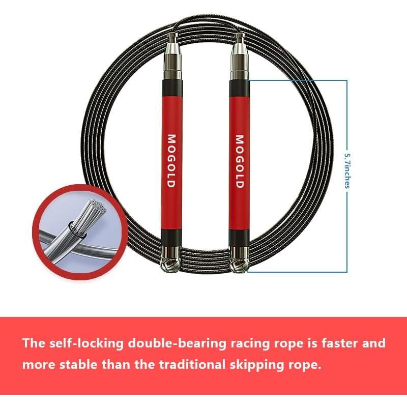 Cuerda de Salto MOGOLD 2-en-1 Ajustable para Boxeo y CrossFit