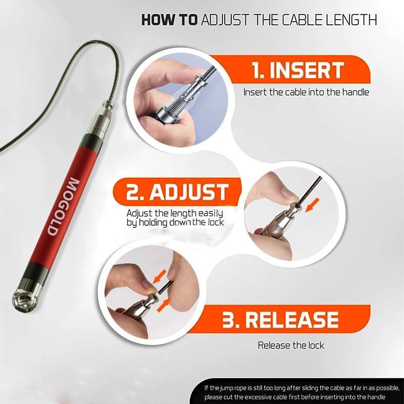 Cuerda de Salto MOGOLD 2-en-1 Ajustable para Boxeo y CrossFit