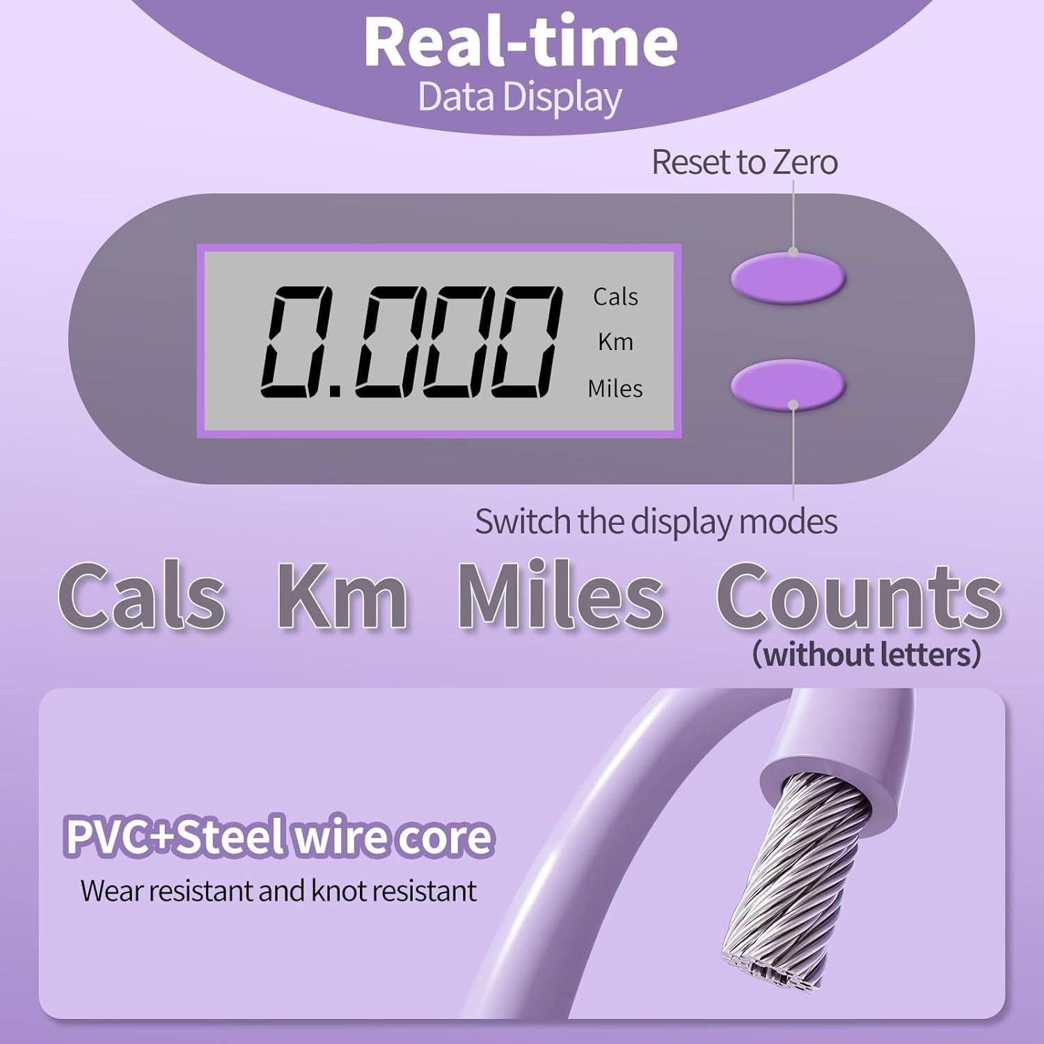 Cuerda de Saltar Inalámbrica MEHUKOJ con Contador LED 3m