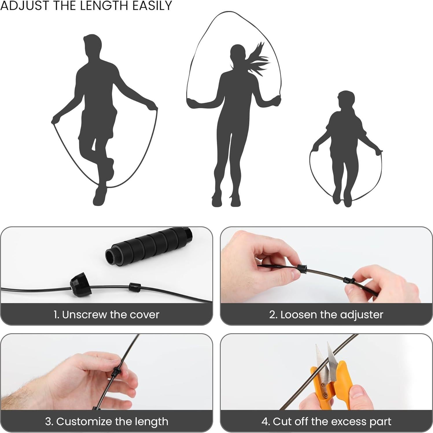 Cuerda de Salto Ajustable Limm - 2.99m, Mangos de Espuma, Ligera