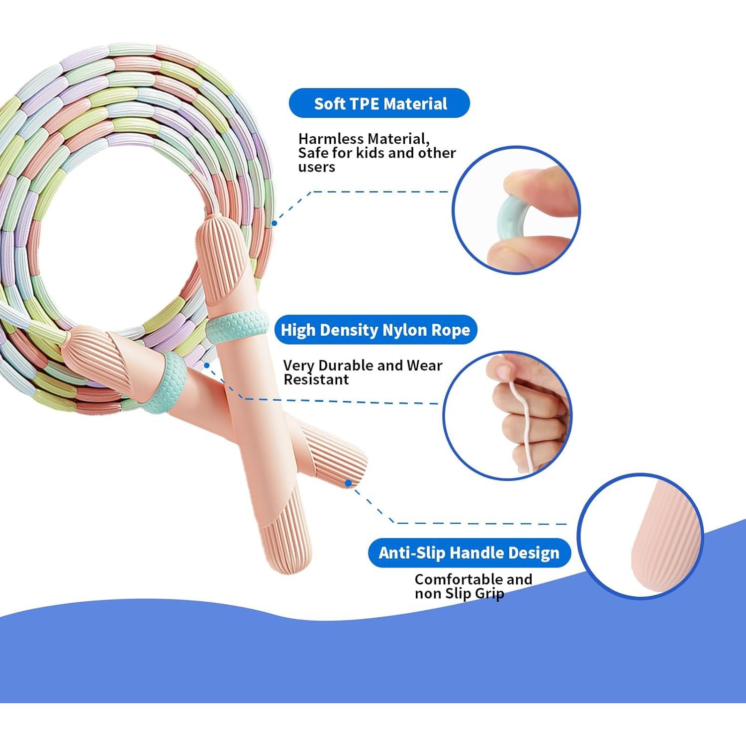 Cuerda de Saltar Ajustable ACEONE Rosa 2.6m para Niños y Adultos