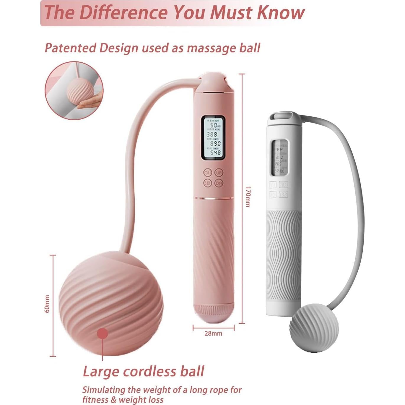 Cuerda de Saltar YOTTOY con Pantalla LED y Peso para Mujeres