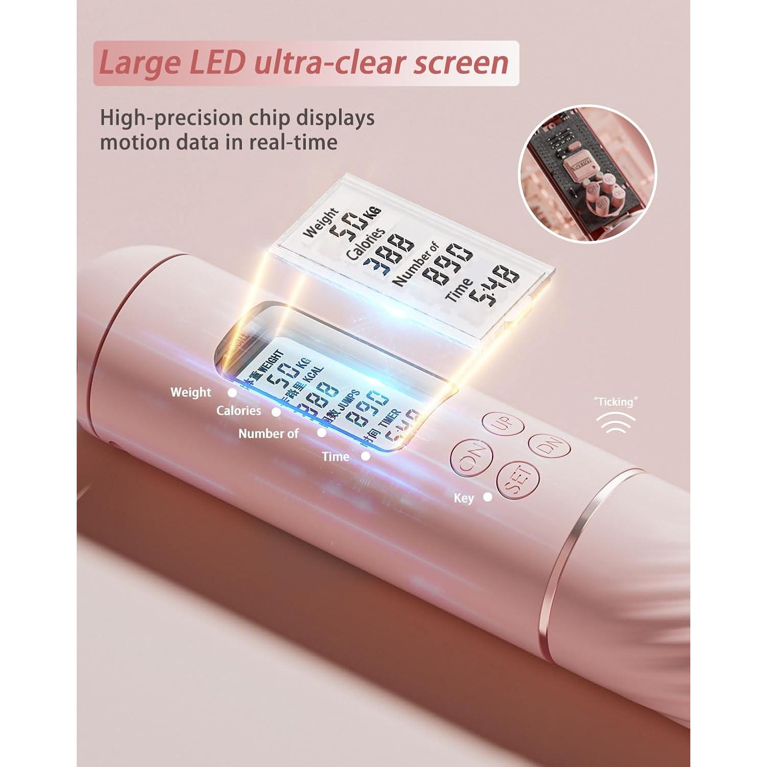 Cuerda de Saltar YOTTOY con Pantalla LED y Peso para Mujeres