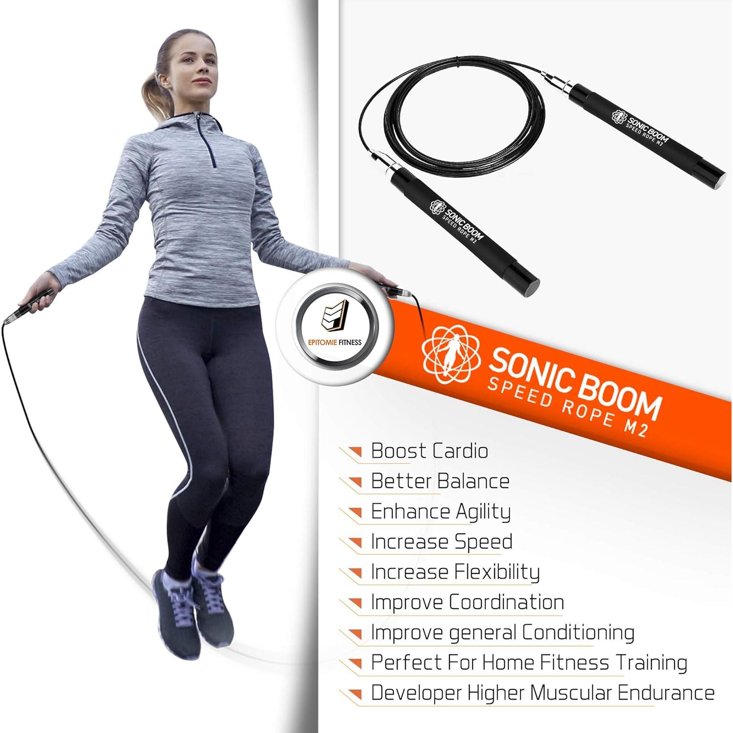 Cuerda de Salto Epitomie Fitness Sonic Boom M2 Ajustable 3.05m