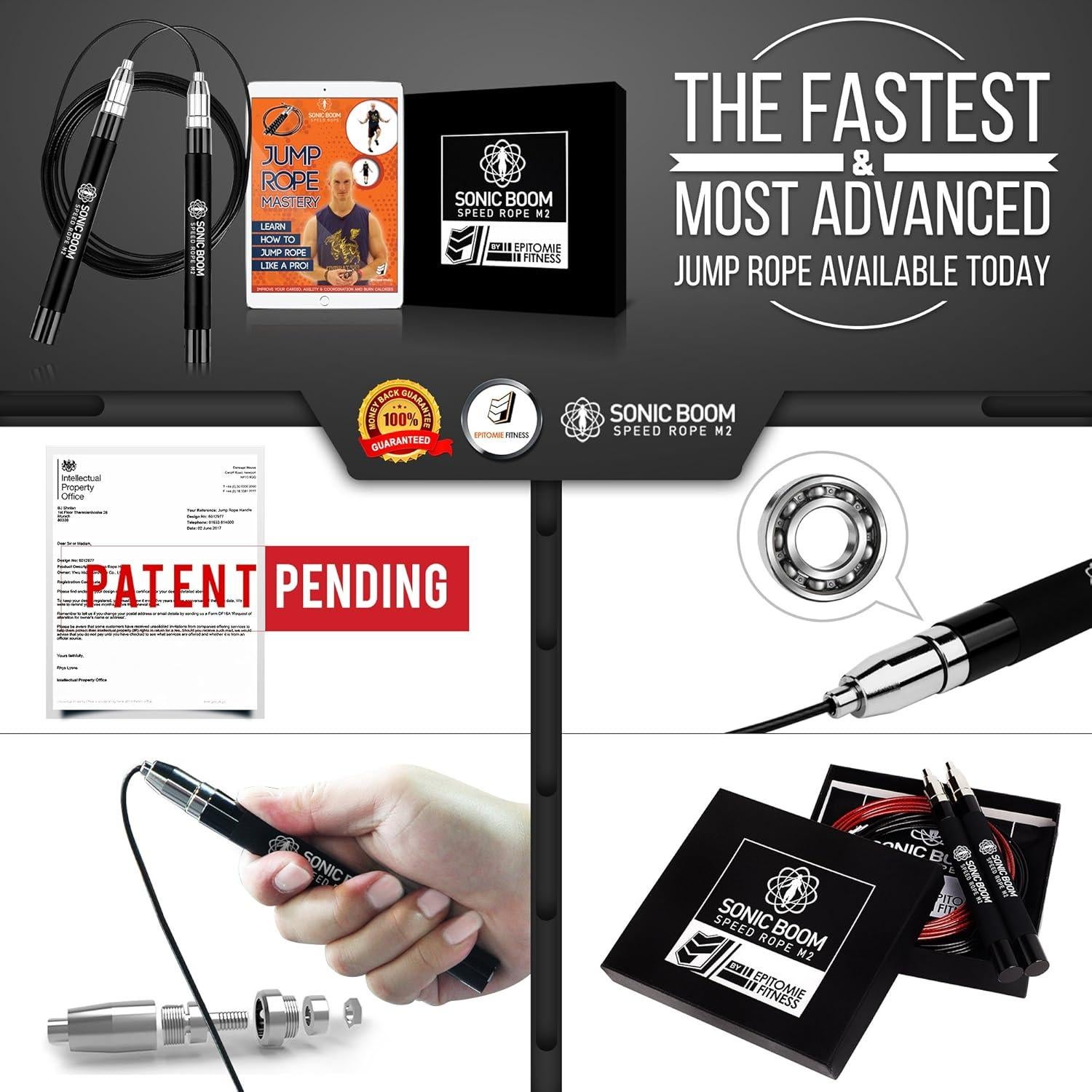 Cuerda de Salto Epitomie Fitness Sonic Boom M2 Ajustable 3.05m