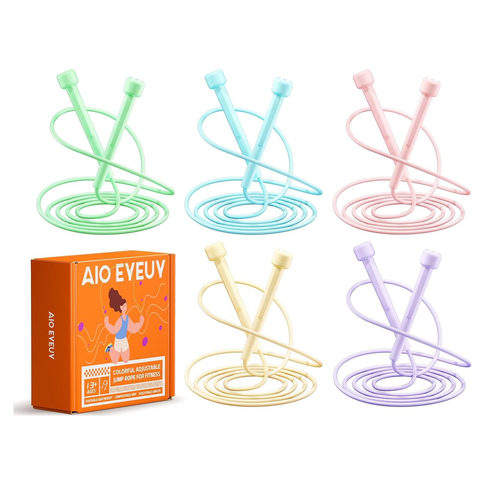 Cuerdas para Saltar Ajustables AIO EYEUY - Paquete de 5 Colores