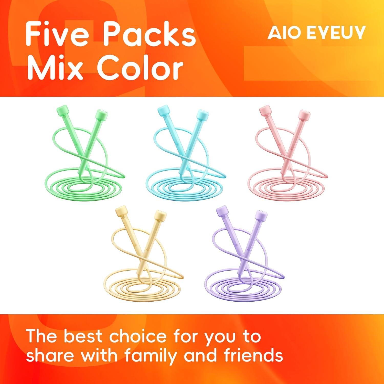 Cuerdas para Saltar Ajustables AIO EYEUY - Paquete de 5 Colores