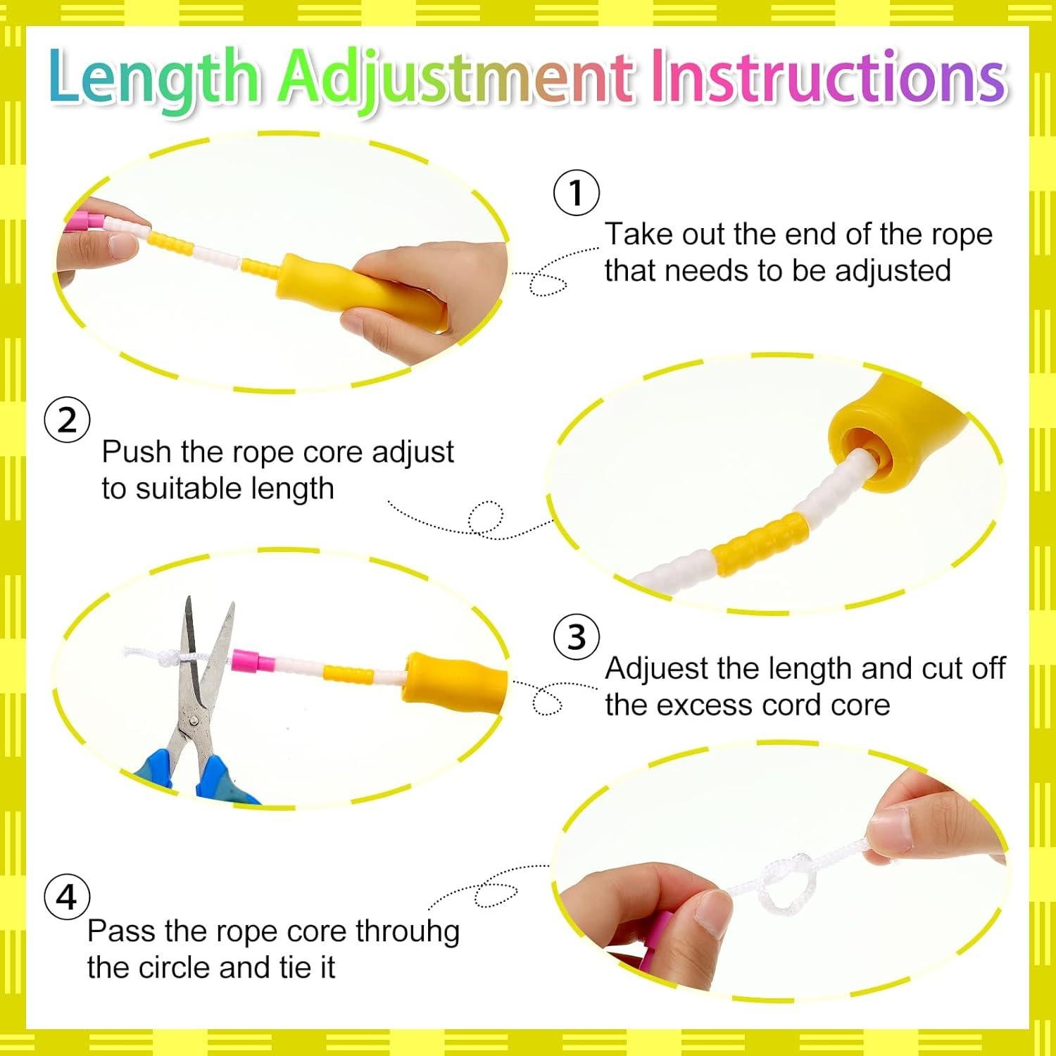 Cuerdas de Saltar Yunsailing 20 Piezas Ajustables 2.74m