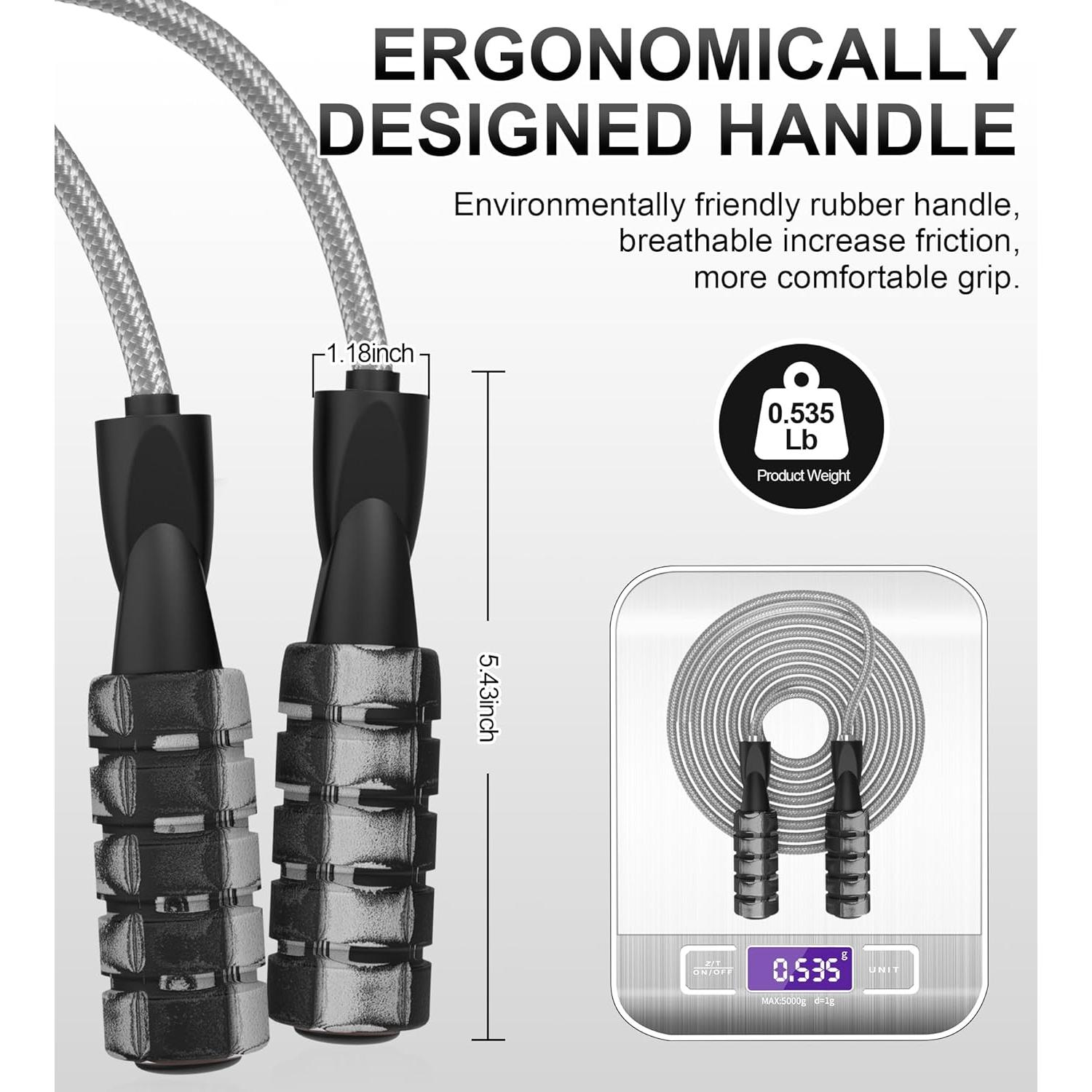 Jump Rope for Women Men, Fitness Jumprope for Women Workout, Adjustable Adult Exercise Skipping Rope