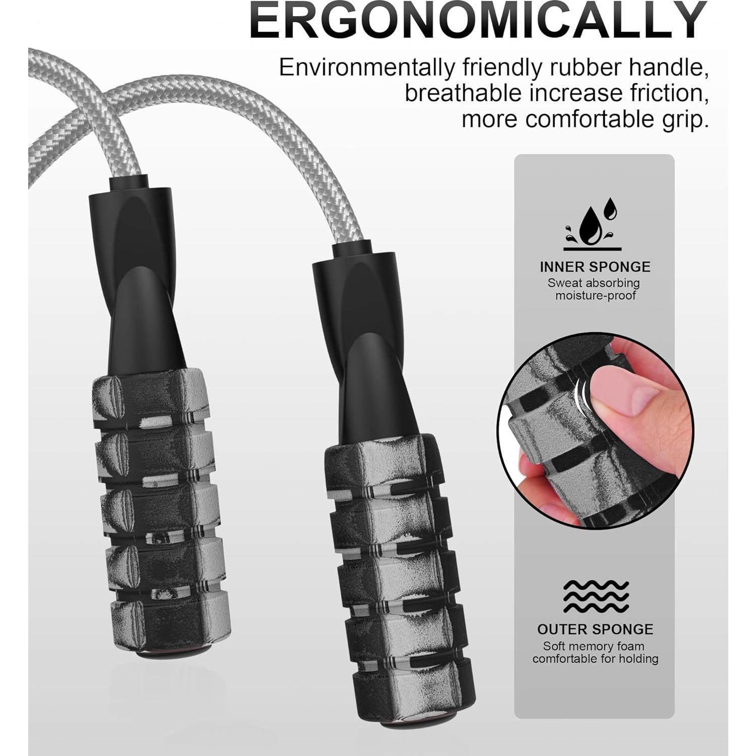 Jump Rope for Women Men, Fitness Jumprope for Women Workout, Adjustable Adult Exercise Skipping Rope