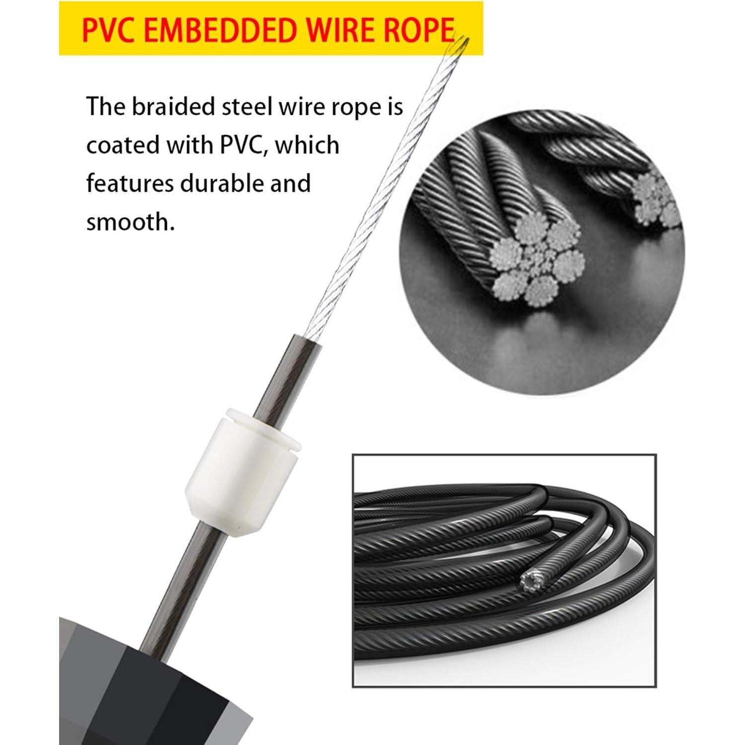 Cuerda de Saltar AIZIYUO Ajustable 2.74m Sin Enredos