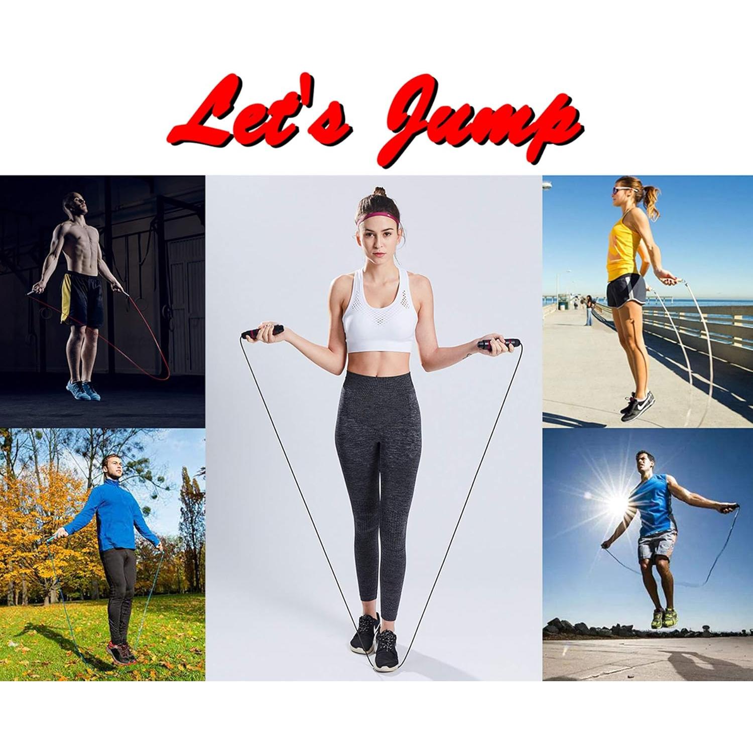 Cuerda de Saltar AIZIYUO Ajustable 2.74m Sin Enredos