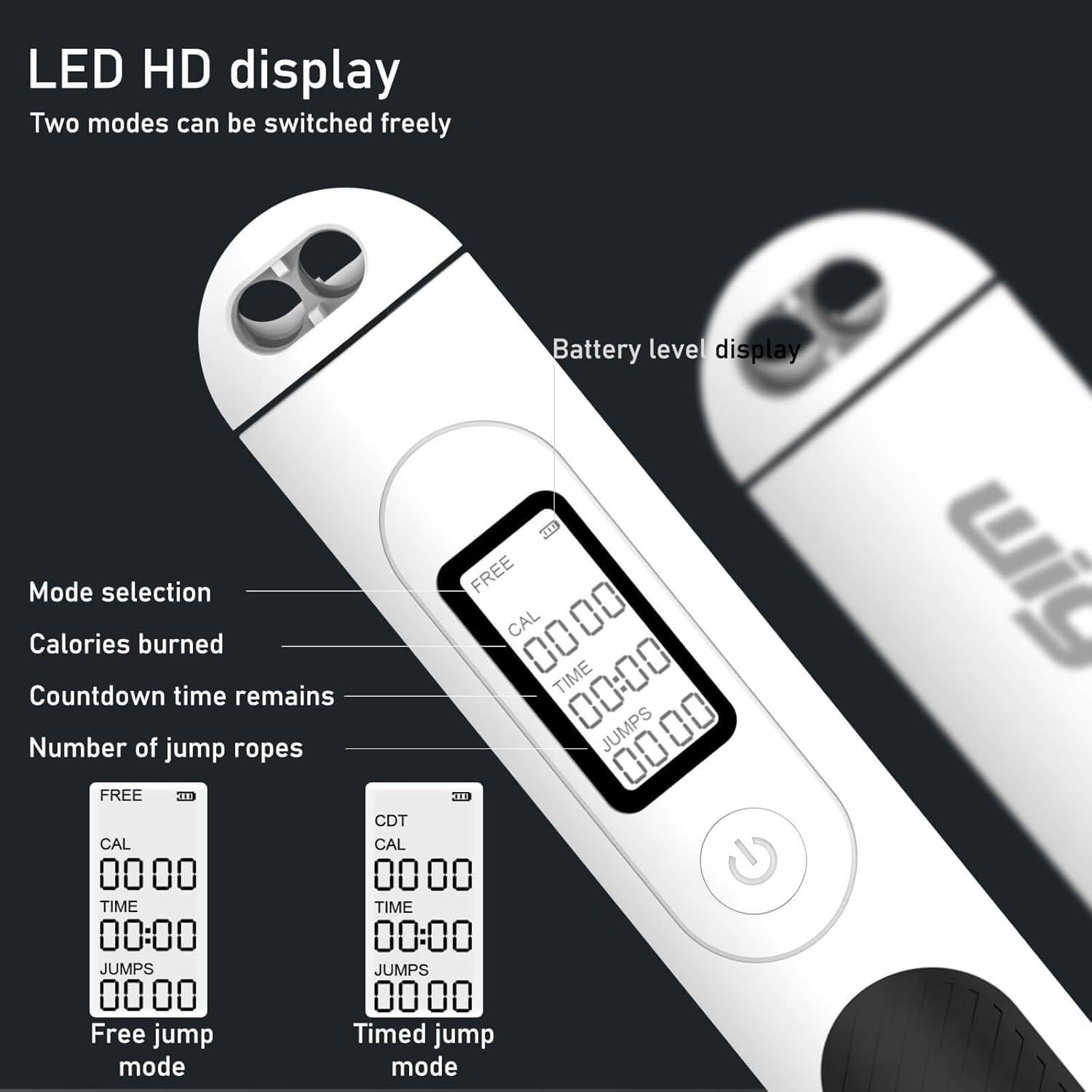 Cuerda de saltar Wigore con peso y contador LCD - Fitness