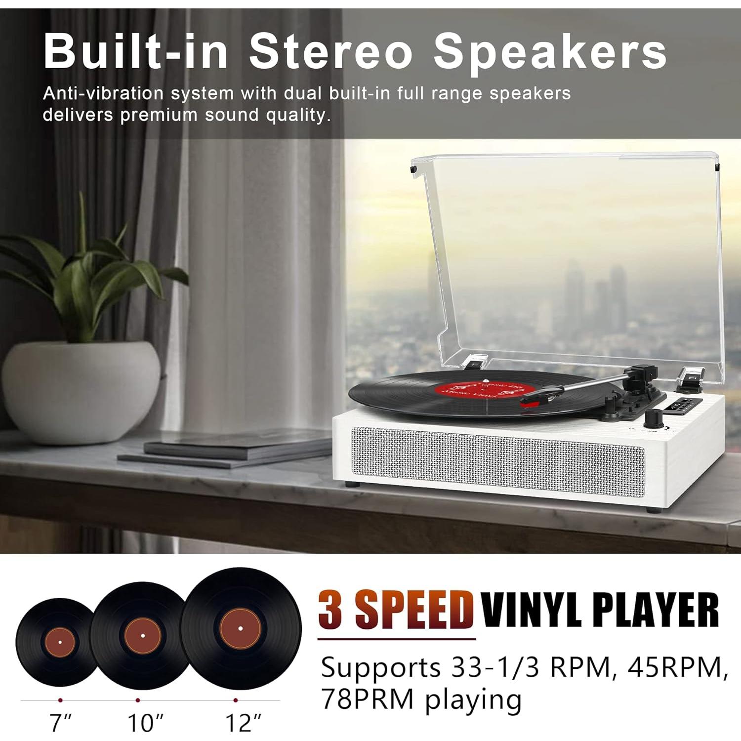 Tocadiscos Bluetooth Vintage DANFI AUDIO TE-2019 3 Velocidades