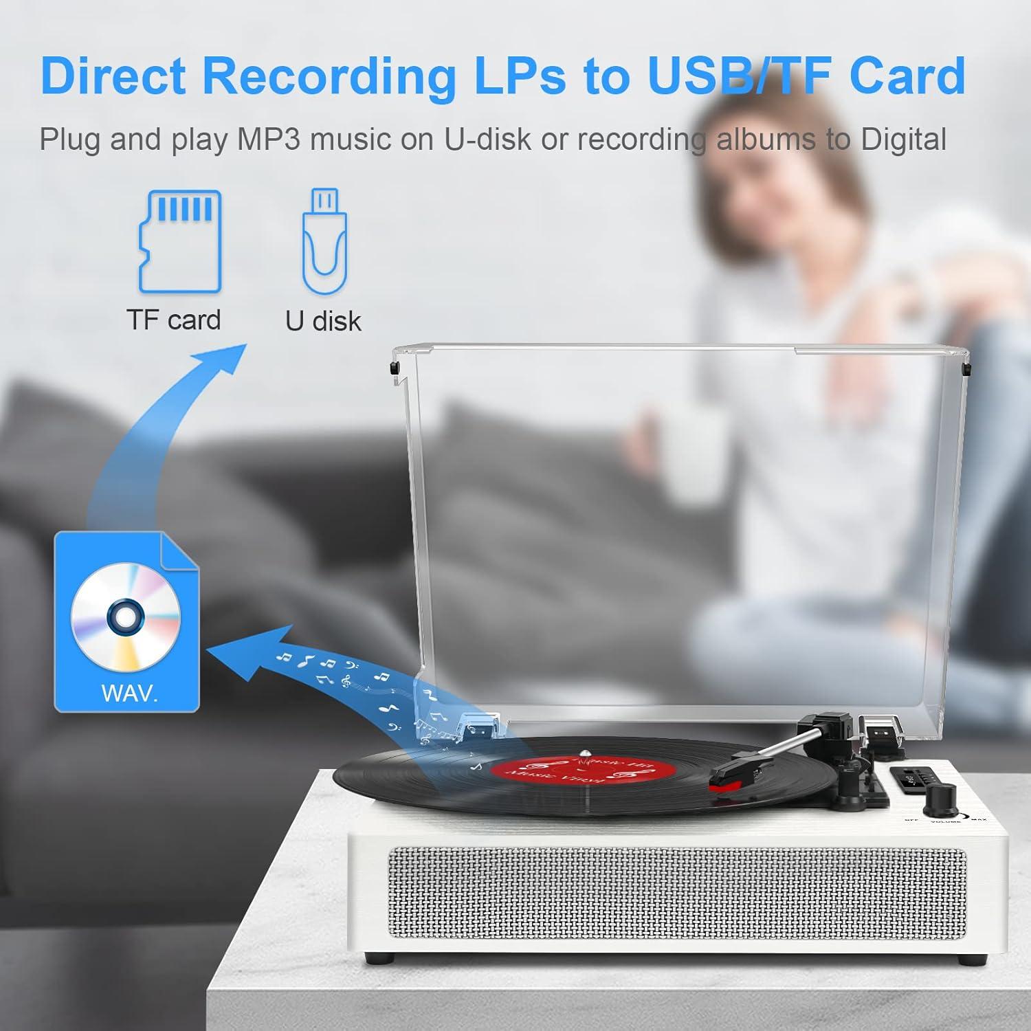 Tocadiscos Bluetooth Vintage DANFI AUDIO TE-2019 3 Velocidades