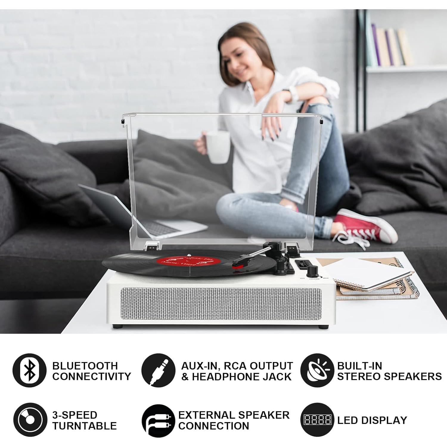 Tocadiscos Bluetooth Vintage DANFI AUDIO TE-2019 3 Velocidades