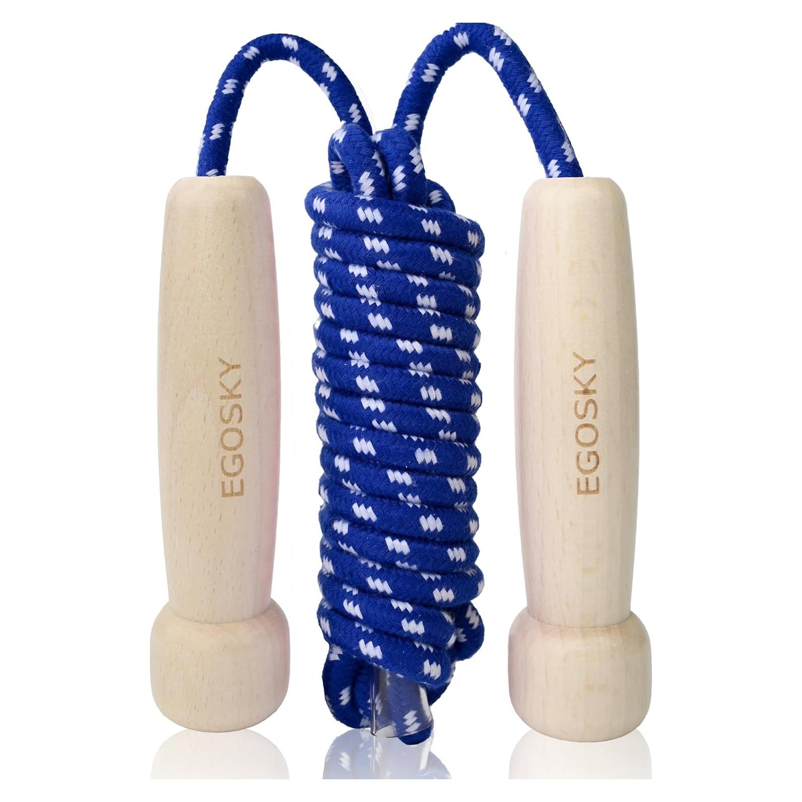 Cuerda de Saltar Ajustable EGOSKY con Mango de Madera 3m