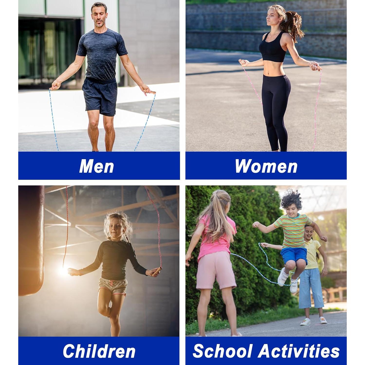 Cuerda de Saltar Ajustable EGOSKY con Mango de Madera 3m