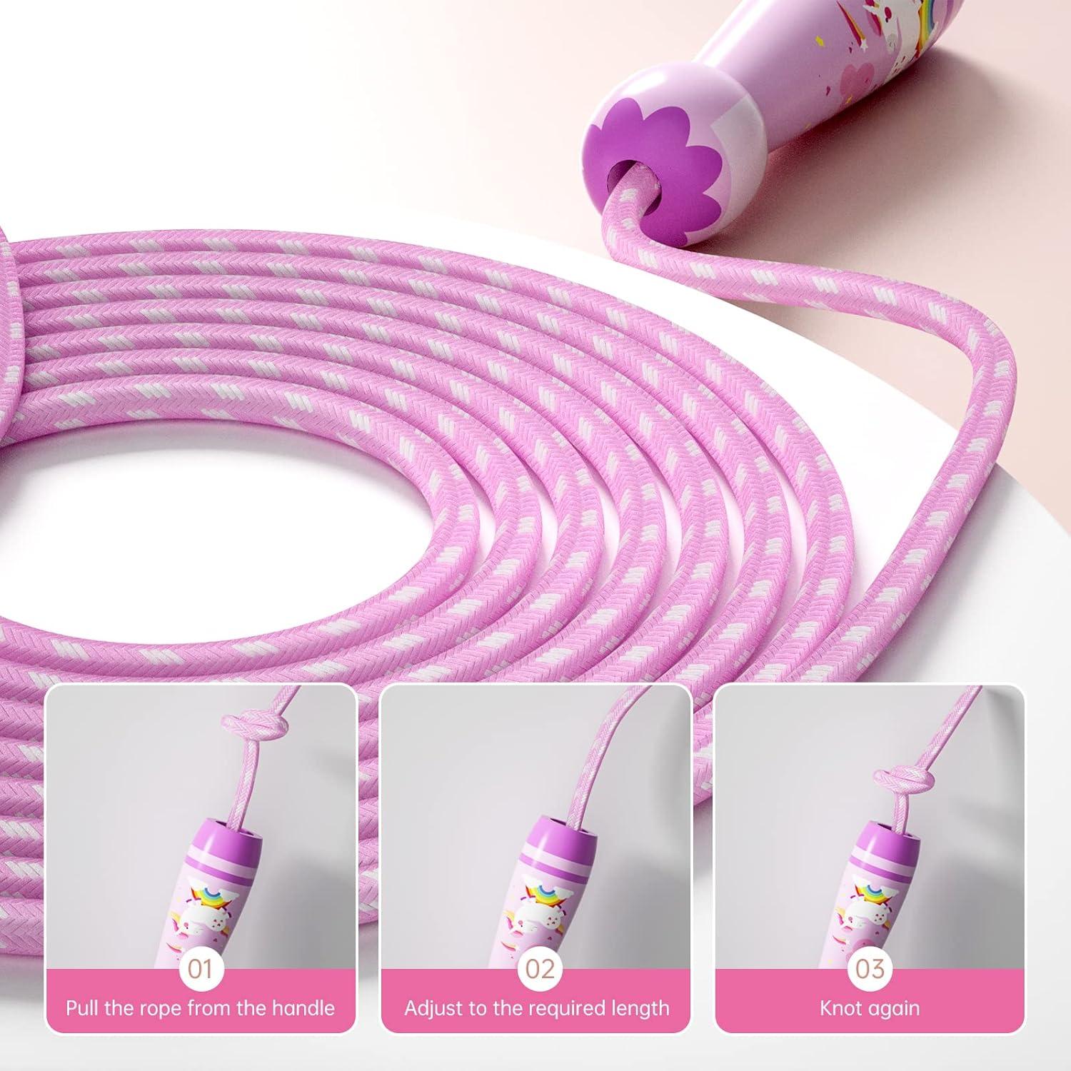 Cuerda de Saltar Ajustable JGM para Niños - Algodón Trenzado