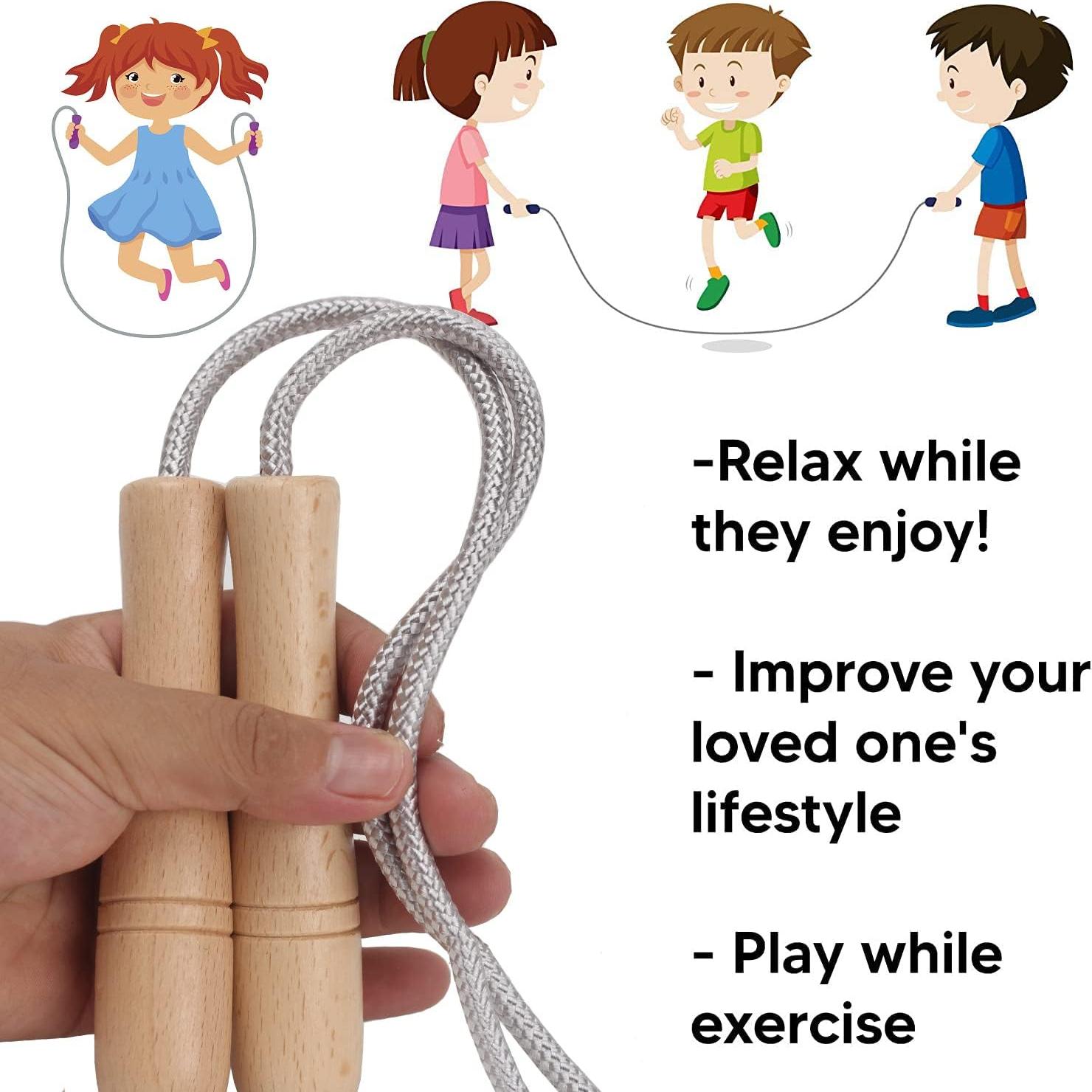 Cuerda de Saltar Ajustable ACEONE 2.6m para Niños Plateada