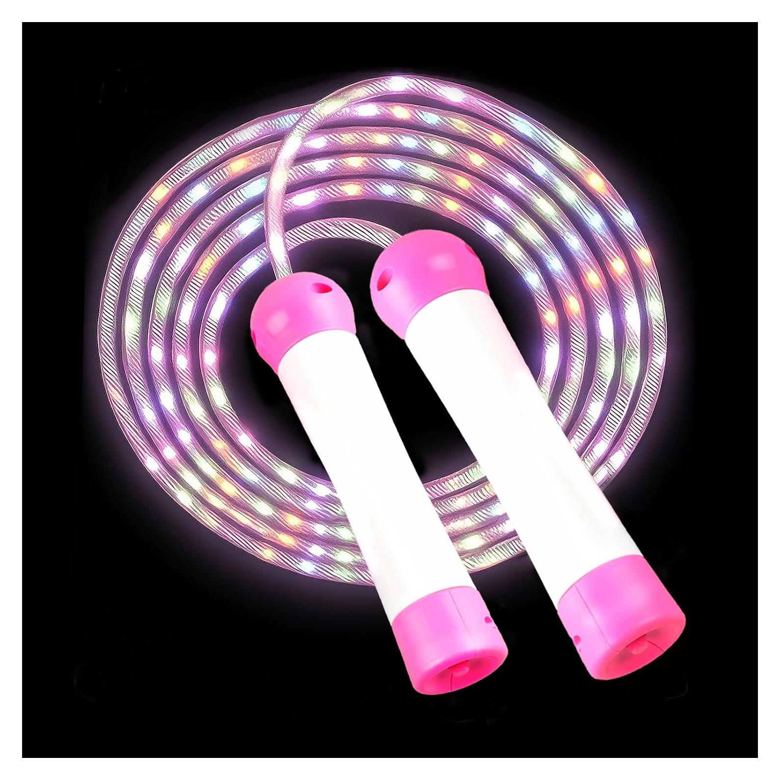 Cuerda de Salto LED Victob Rosa Ajustable para Niños y Fitness