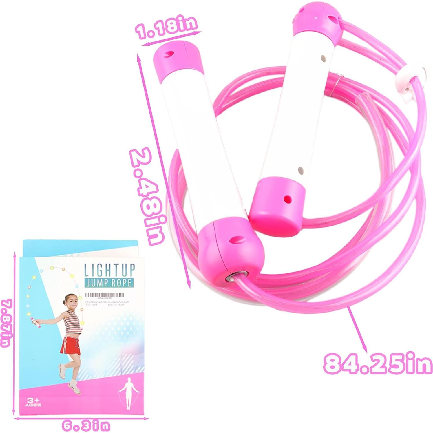 Cuerda de Salto LED Victob Rosa Ajustable para Niños y Fitness