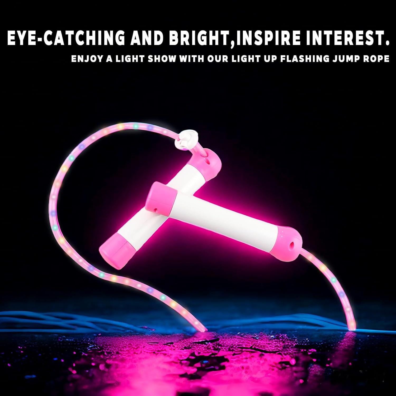 Cuerda de Salto LED Victob Rosa Ajustable para Niños y Fitness