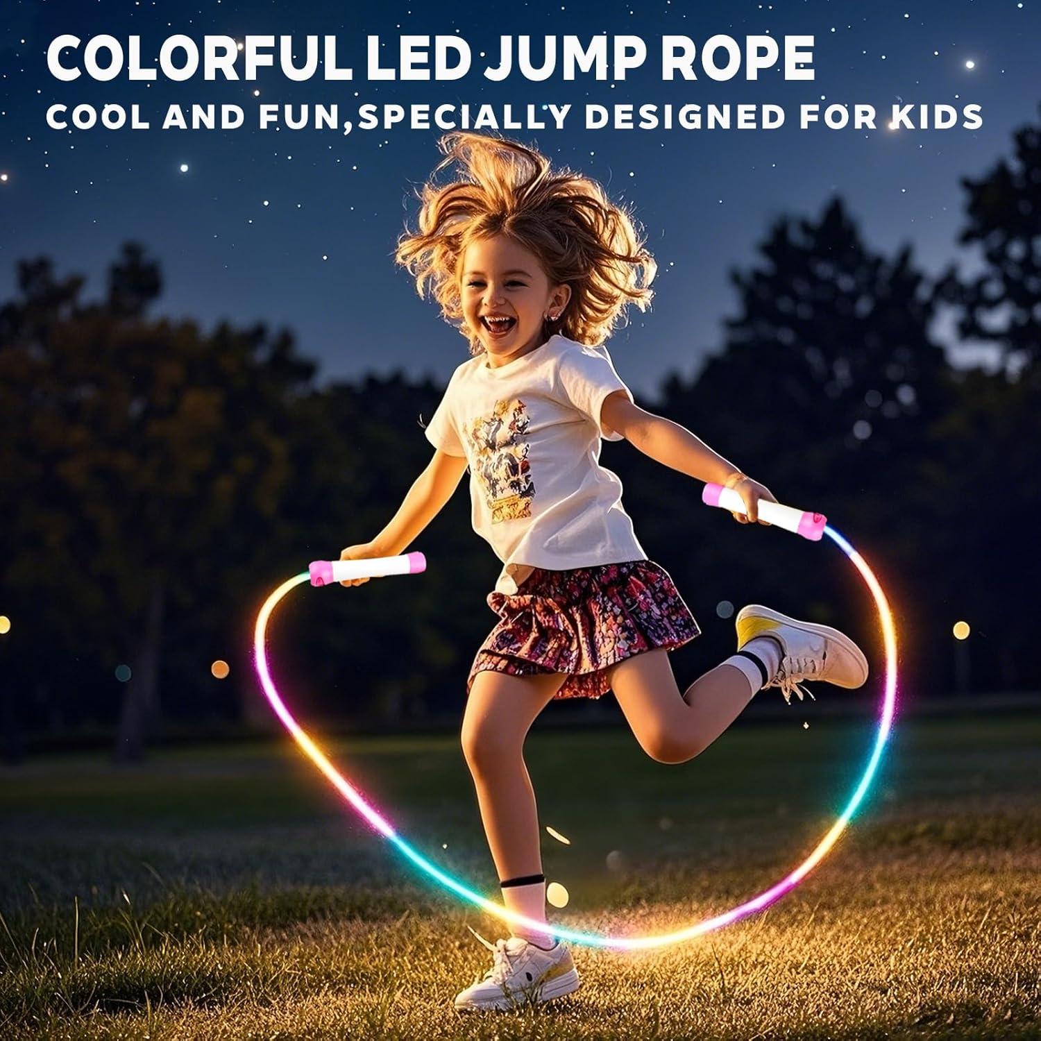 Cuerda de Salto LED Victob Rosa Ajustable para Niños y Fitness