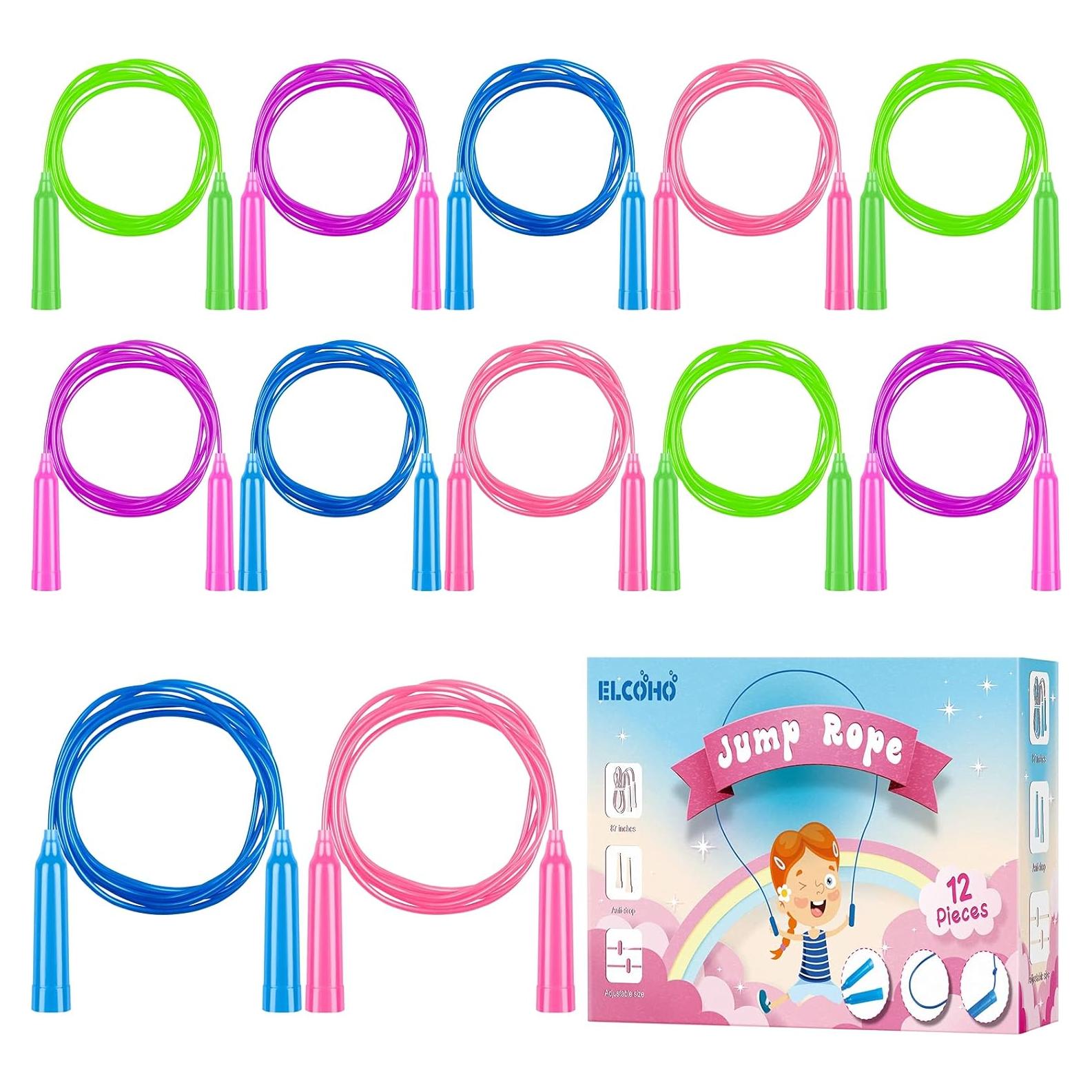 Set de Cuerdas de Saltar Ajustables Elcoho 12 Paquetes 2.3m