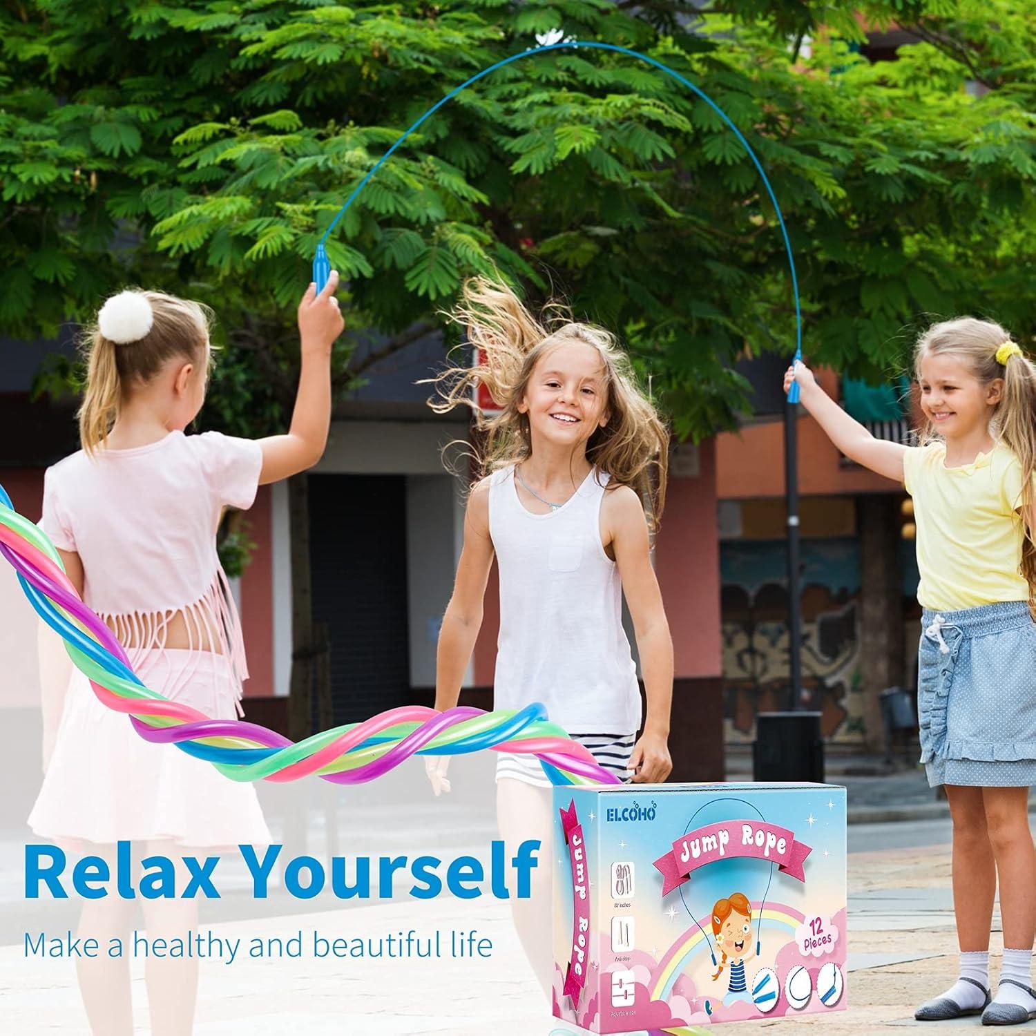 Set de Cuerdas de Saltar Ajustables Elcoho 12 Paquetes 2.3m