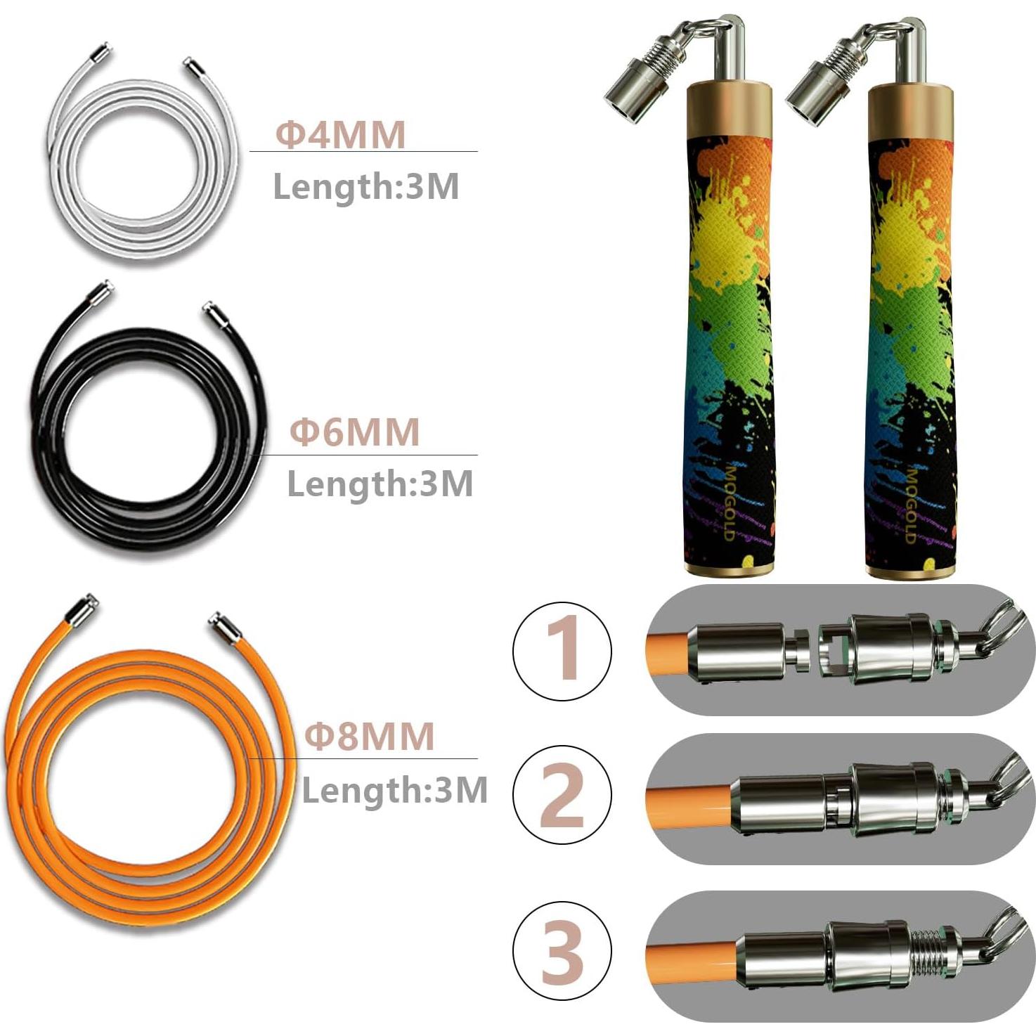 Cuerda de Salto con Peso MOGOLD - Ajustable y Ergonómica