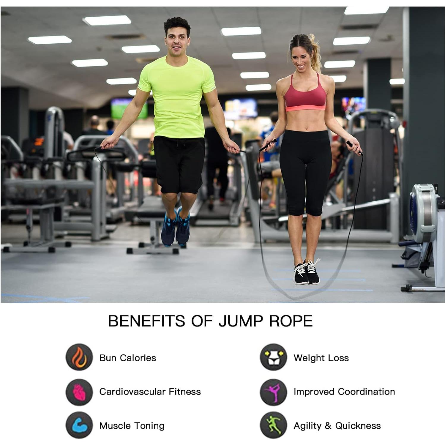 Juego de 10 cuerdas de salto ajustables VIIBASE PVC 2.74m