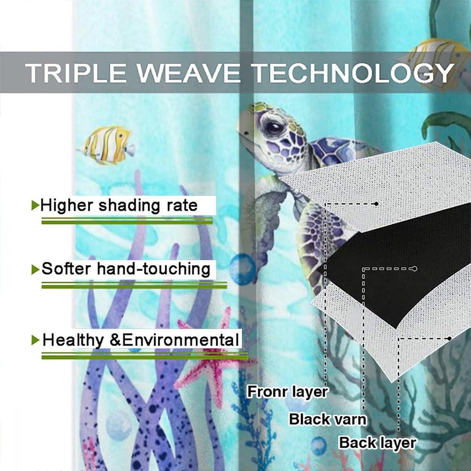 Cortinas Blackout AAVEUP Animales Marinos 53x137 cm - 2 Paneles