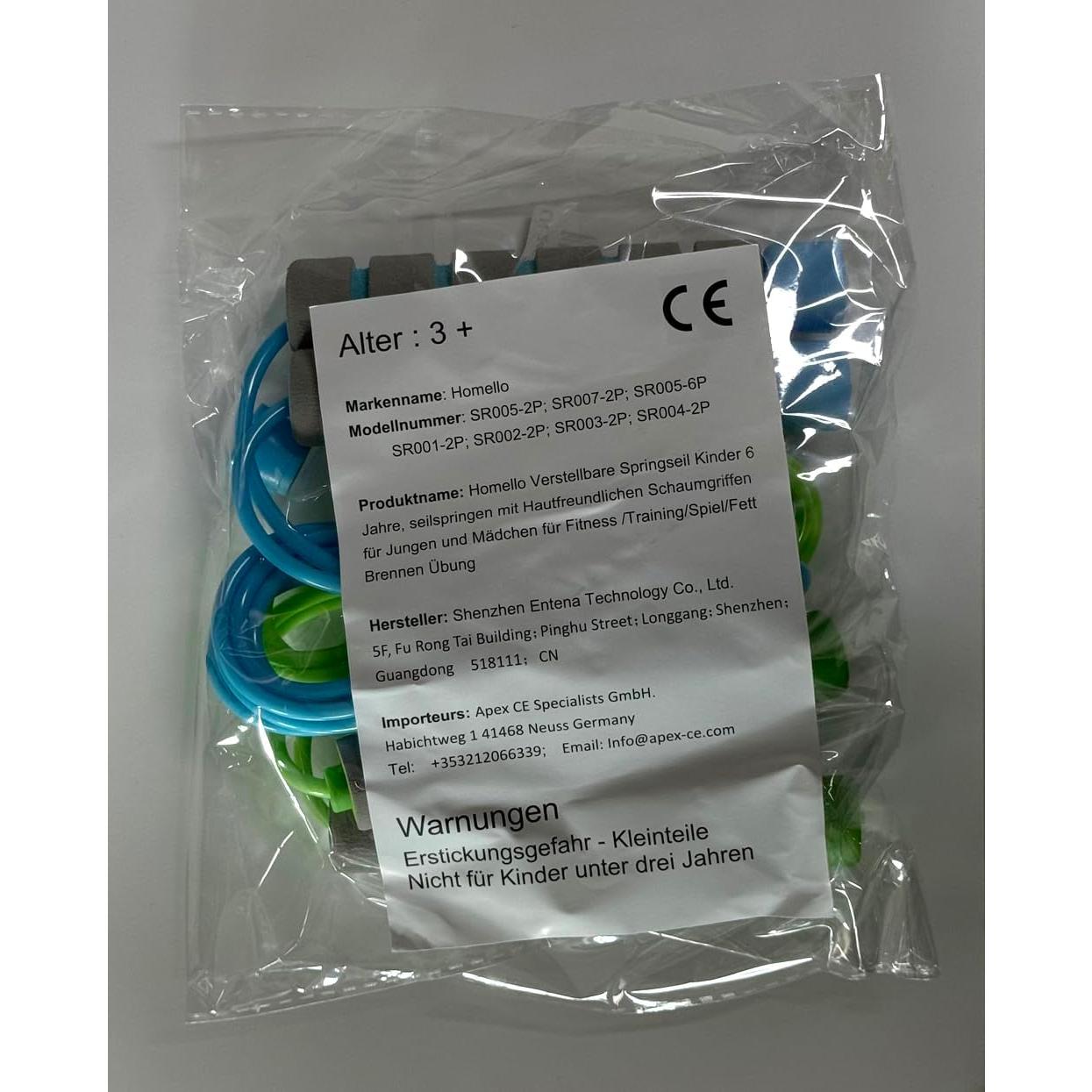 Cuerda de Saltar Ajustable Homello para Niños - Azul-Verde