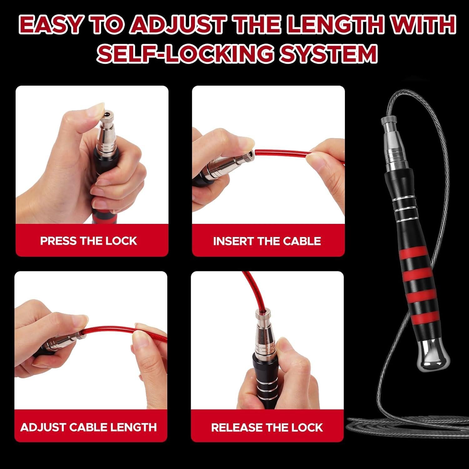 Cuerda de Salto Rápida Huhloch con Peso y Mango Ergonómico