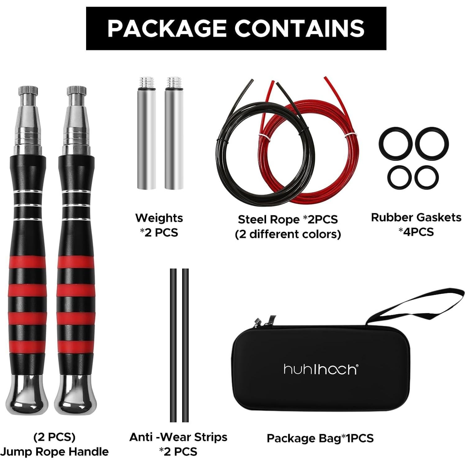 Cuerda de Salto Rápida Huhloch con Peso y Mango Ergonómico