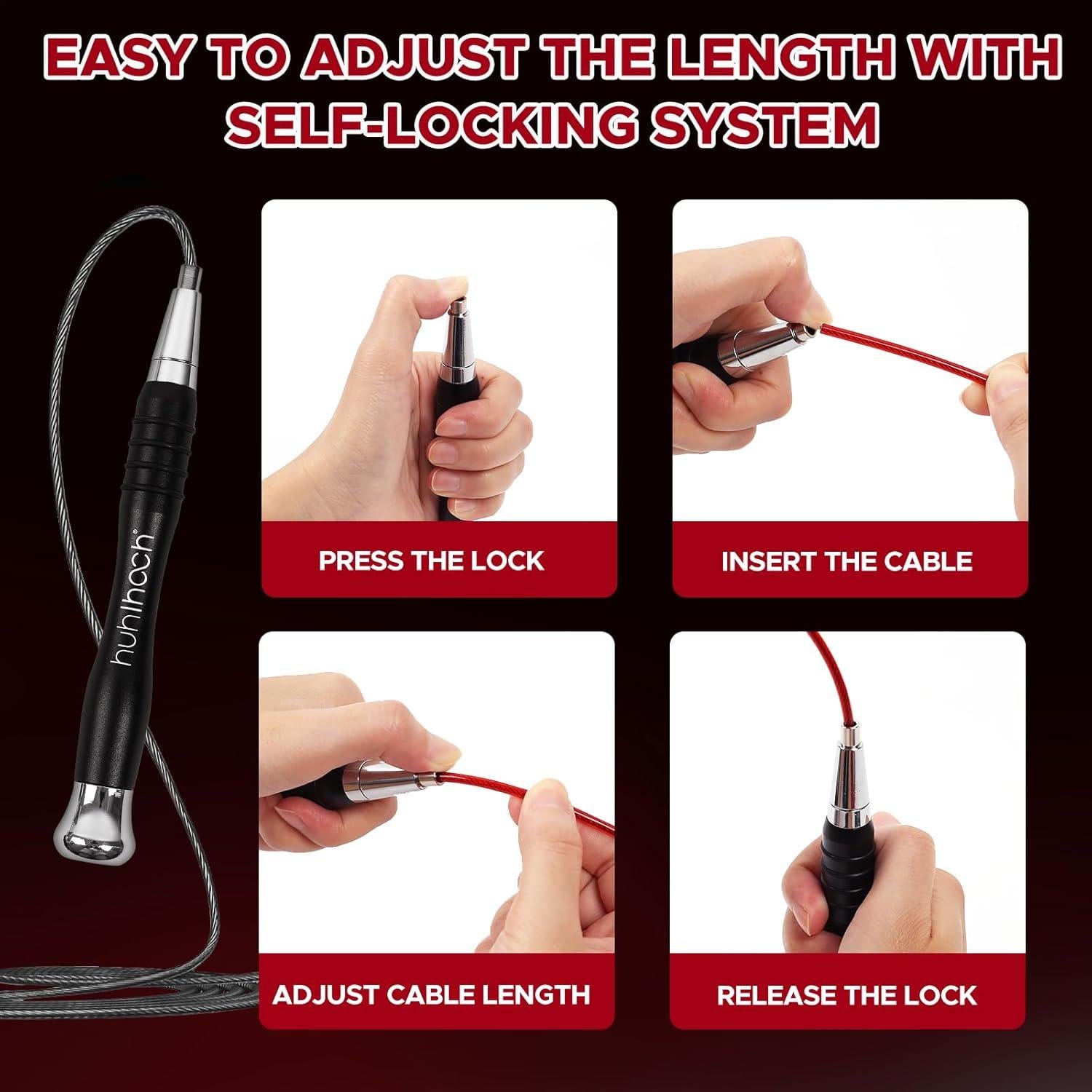 Cuerda de Salto Huhloch Ajustable con Peso 3m Antideslizante