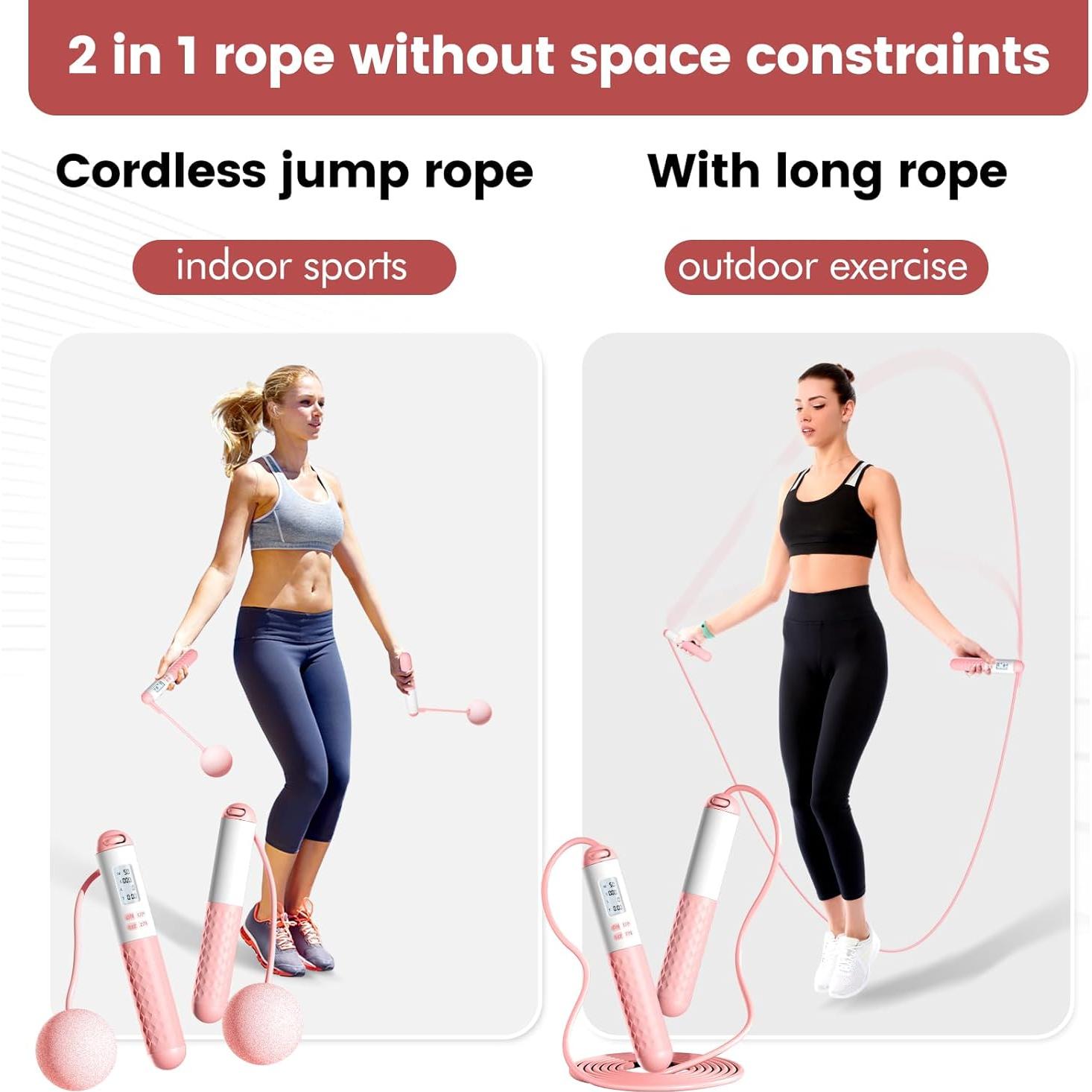 Cuerda de Salto Inalámbrica HOOFENI con Contador LCD Ajustable