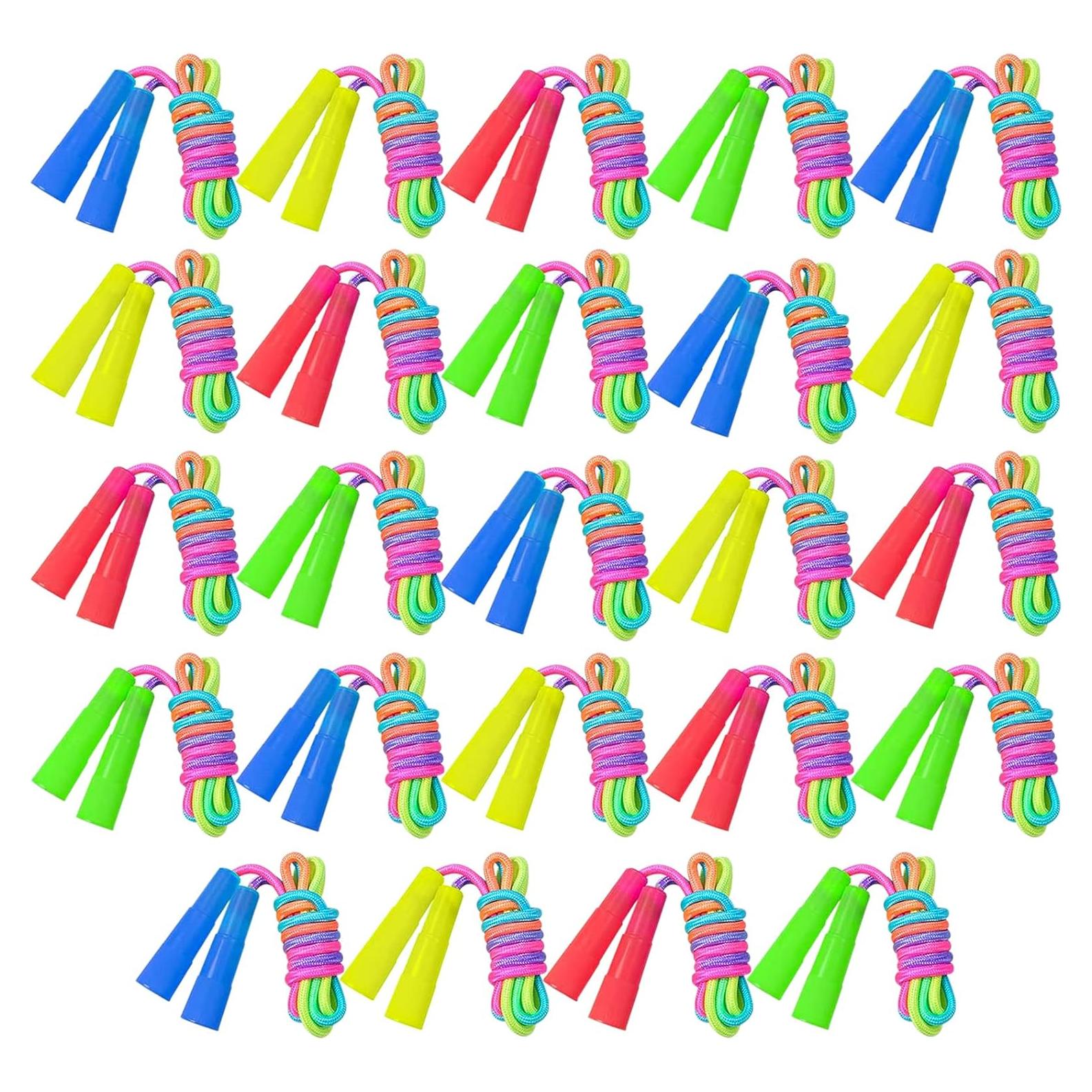 Cuerdas de Saltar Ajustables Elcoho 24 Paquetes Arcoíris 2.19m