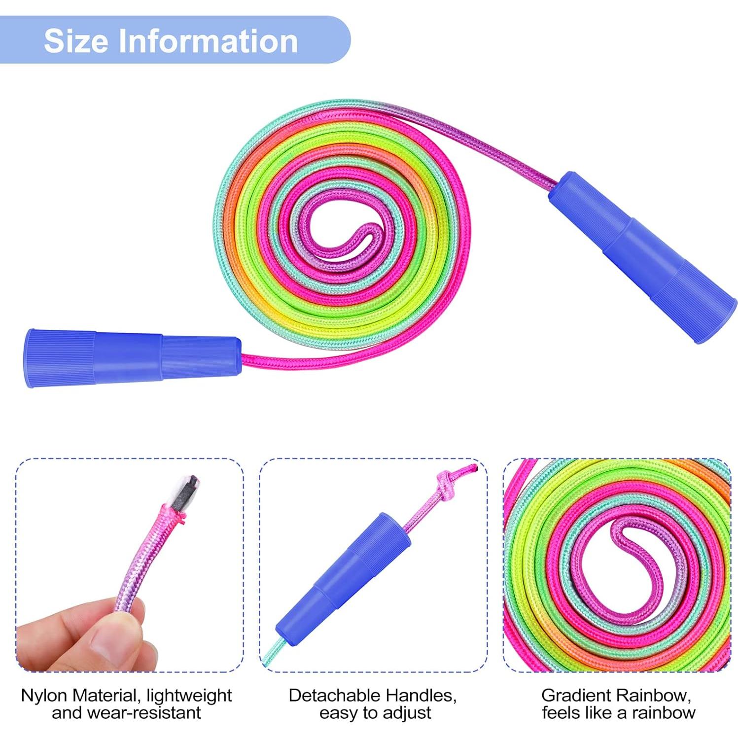 Cuerdas de Saltar Ajustables Elcoho 24 Paquetes Arcoíris 2.19m