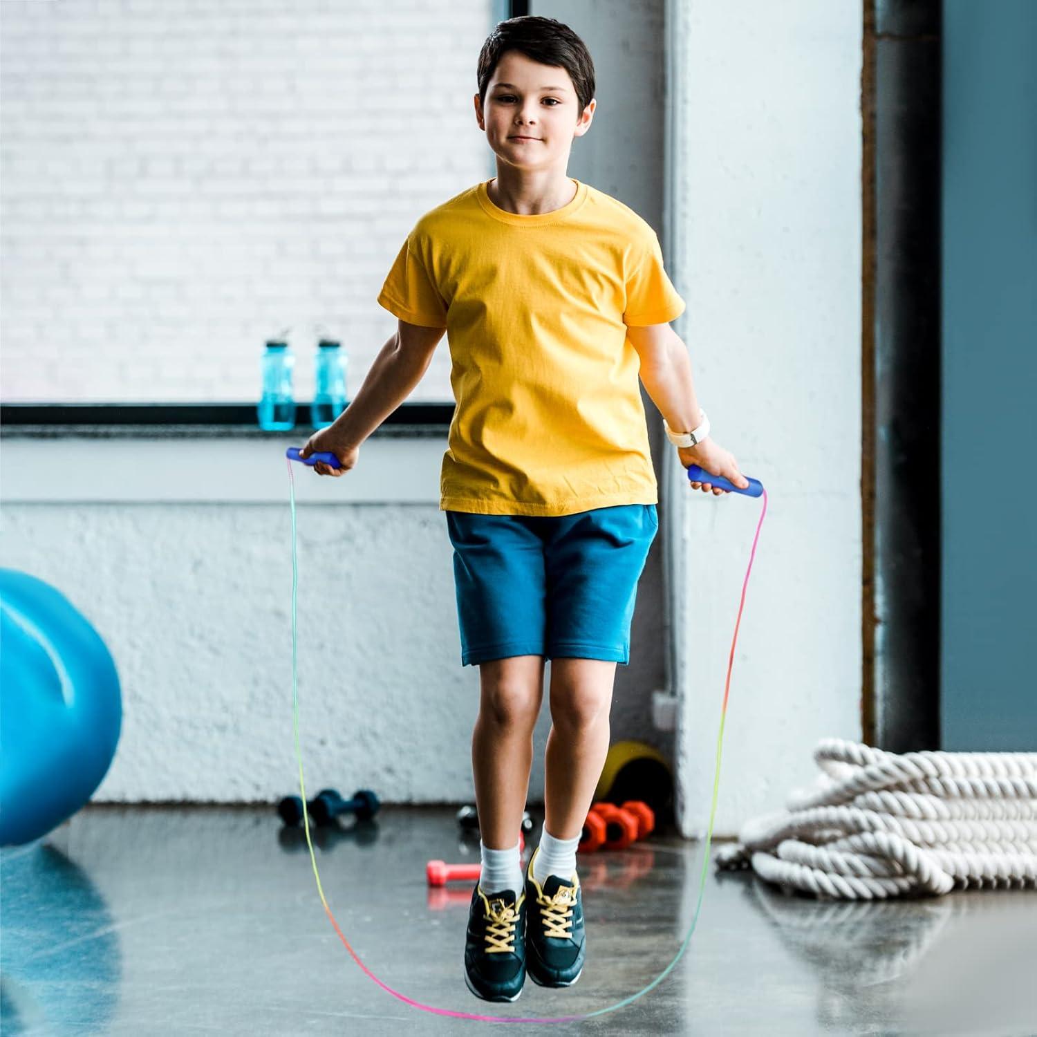 Cuerdas de Saltar Ajustables Elcoho 24 Paquetes Arcoíris 2.19m