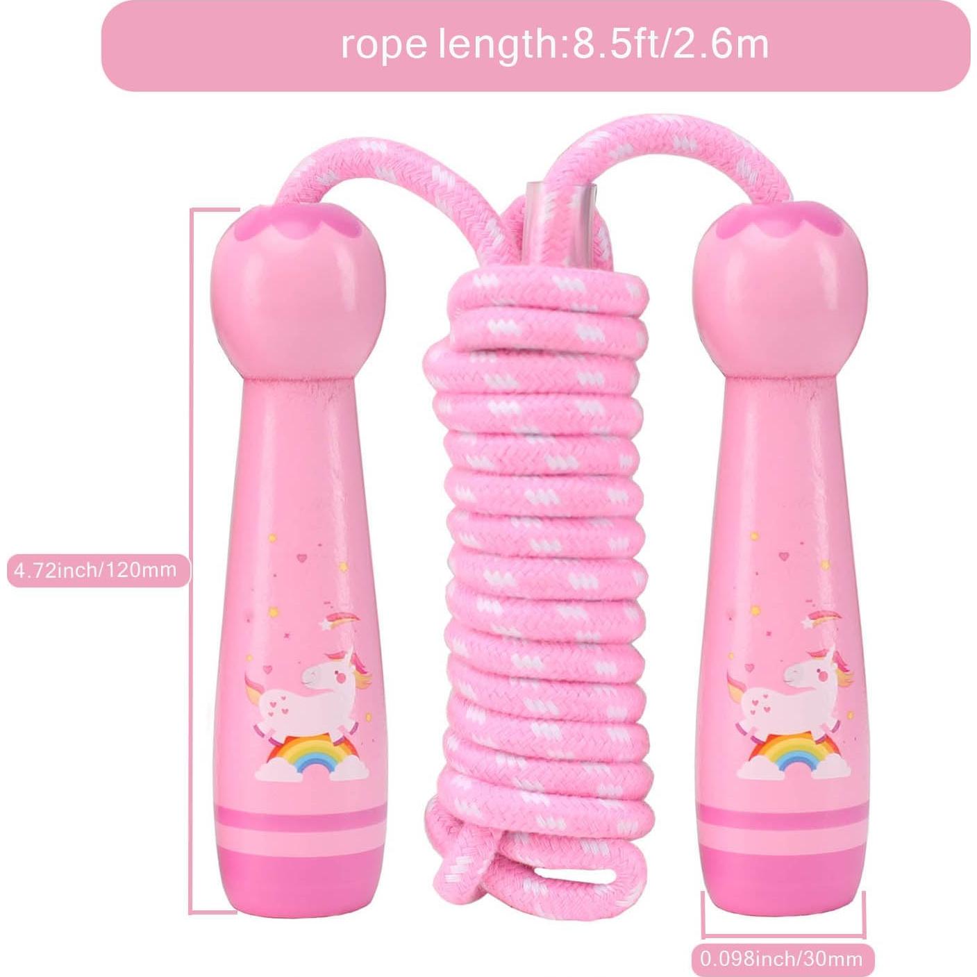 Cuerda de saltar ajustable AUMCDIK para niños 2.6 m rosa