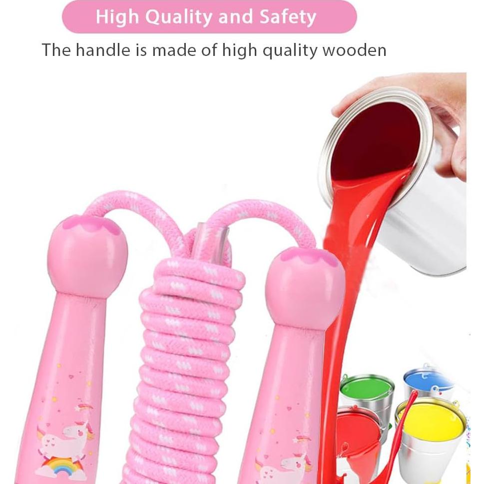 Cuerda de saltar ajustable AUMCDIK para niños 2.6 m rosa