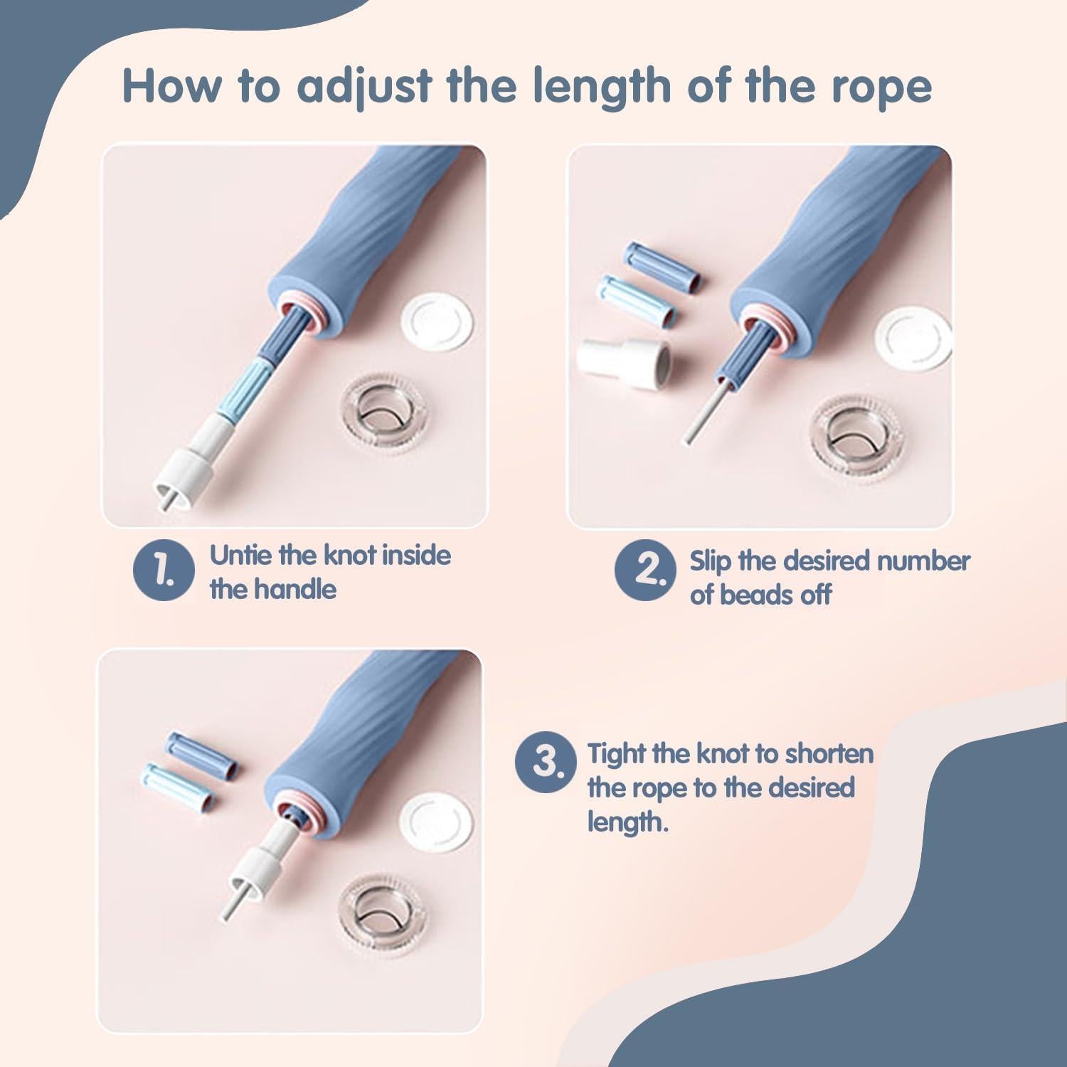 Cuerda de Saltar Redify Ajustable 2.8m Antideslizante Rosa Azul